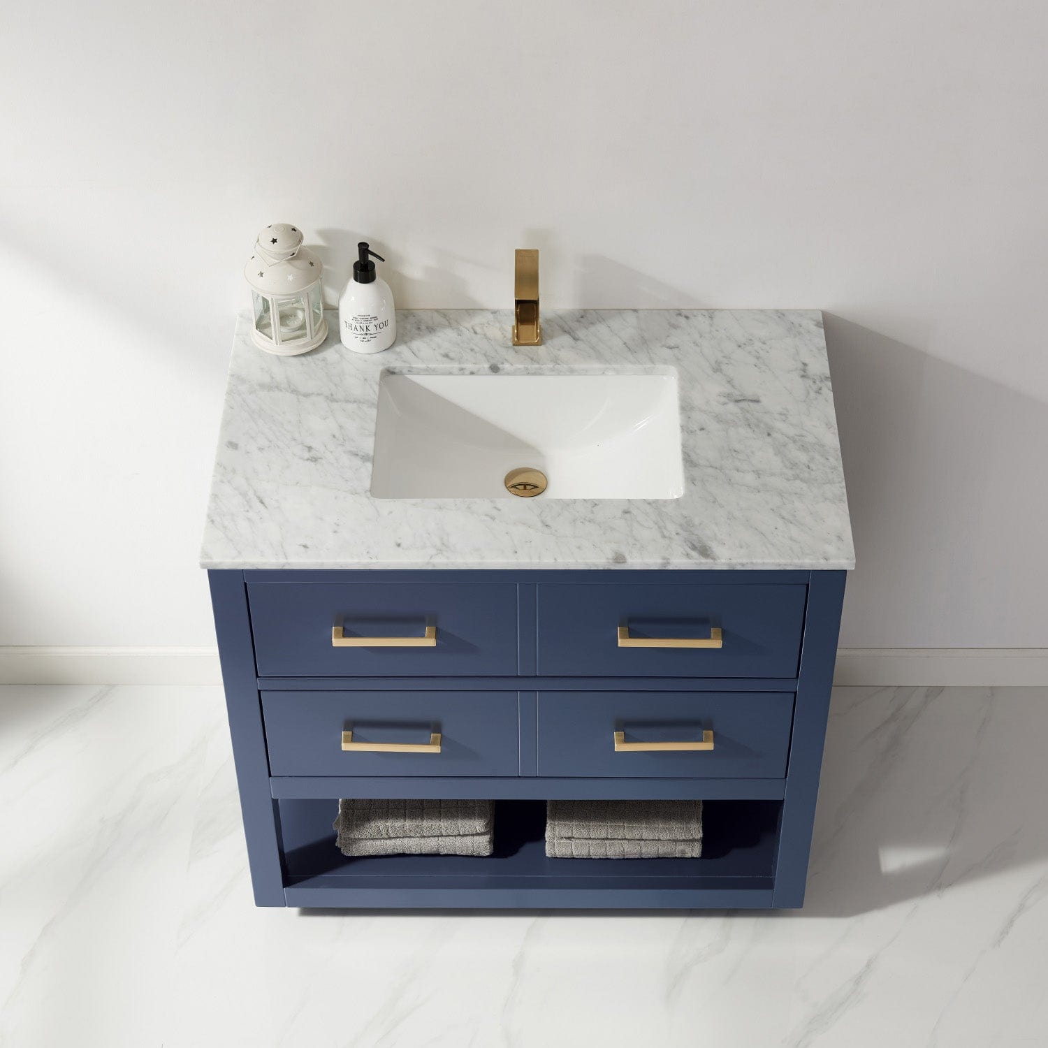 Altair Remi 36" Single Bathroom Vanity Set in Royal Blue and Carrara White Marble Countertop without Mirror 532036-RB-CA-NM - Molaix631112971423Vanity532036-RB-CA-NM