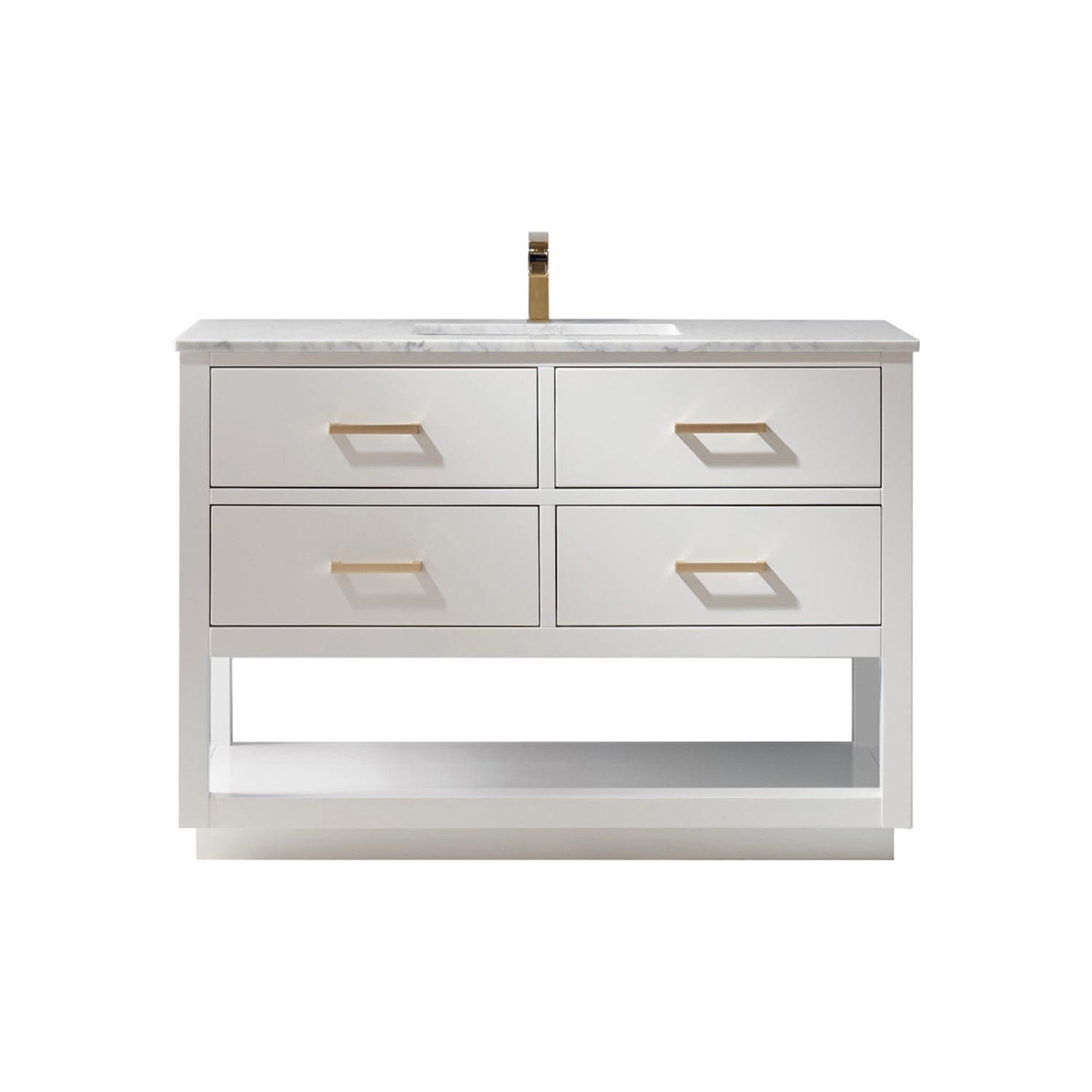 Altair Remi 48" Single Bathroom Vanity Set in White and Carrara White Marble Countertop without Mirror 532048-WH-CA-NM - Molaix631112971508Vanity532048-WH-CA-NM