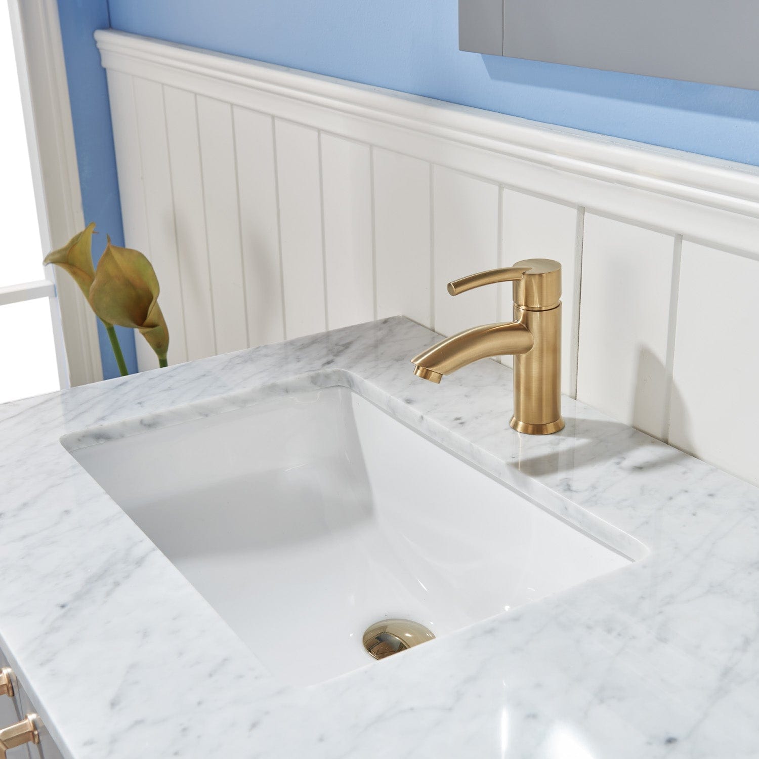 Altair Sutton 36" Single Bathroom Vanity Set in Gray and Carrara White Marble Countertop without Mirror 541036-GR-CA-NM - Molaix631112971829Vanity541036-GR-CA-NM