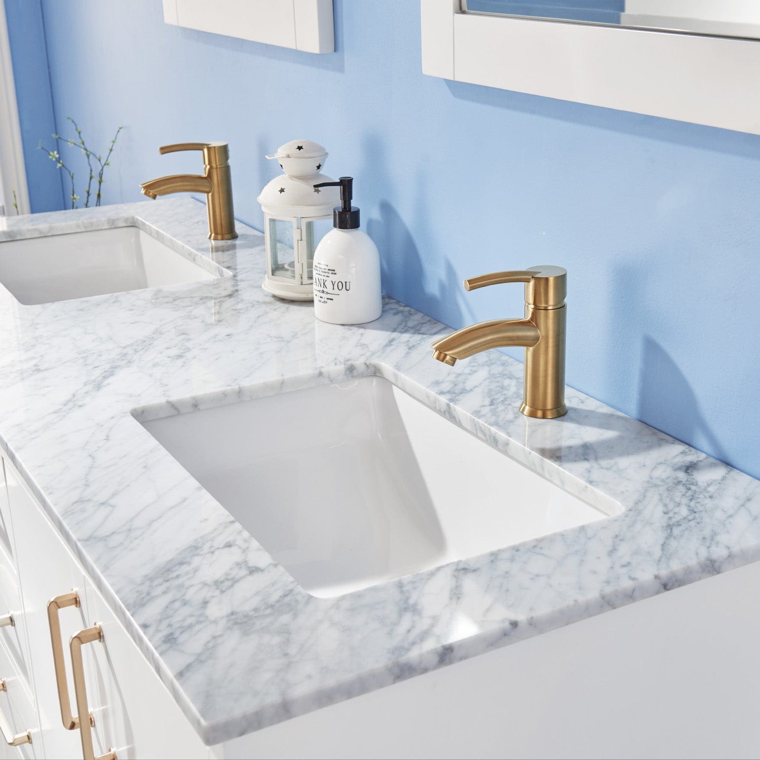 Altair Sutton 60" Double Bathroom Vanity Set in White and Carrara White Marble Countertop without Mirror 541060-WH-CA-NM - Molaix631112971980Vanity541060-WH-CA-NM