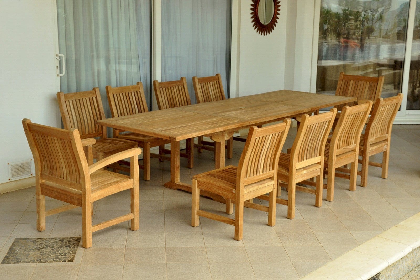 Bahama Sahara 11-Pieces 10' Rectangular Dining Set - Molaix82045294392BahamaSet-89