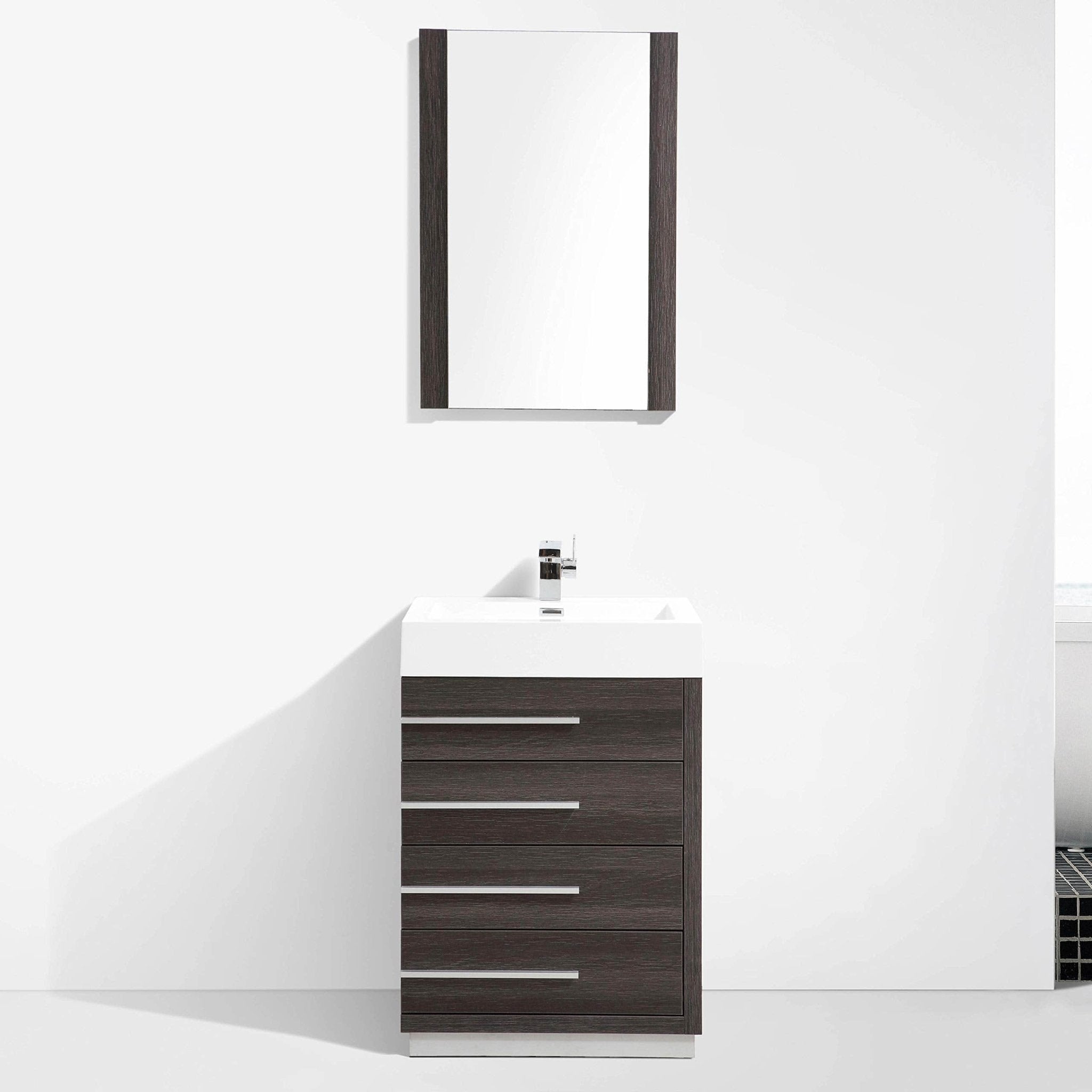 Barcelona - 30 Inch Vanity with Acrylic Sink - Dark Oak - Molaix842708122345Barcelona005 30 07 A