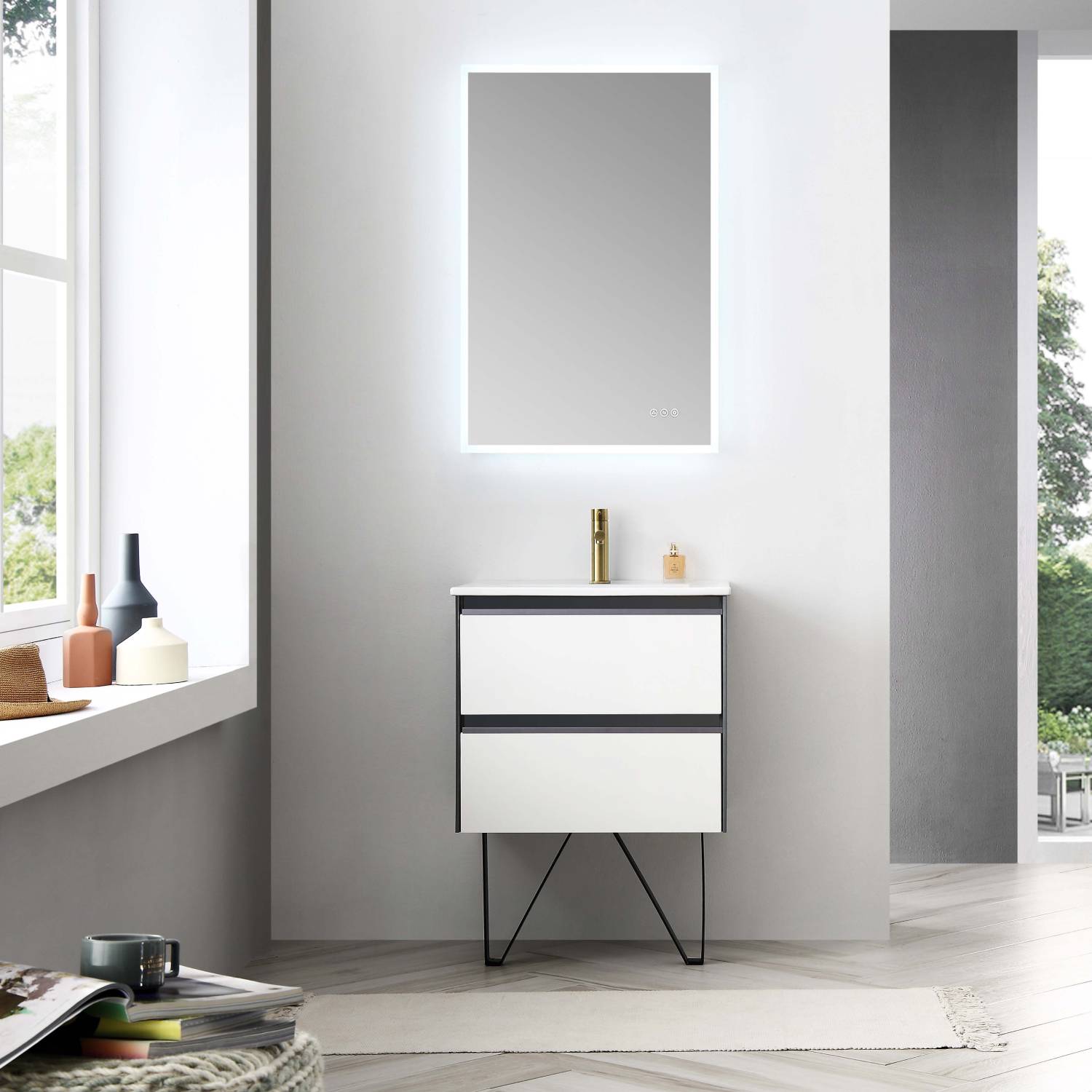 Berlin - 24 Inch Vanity Base Only - White - Molaix842708122628BerlinV8019 24 01