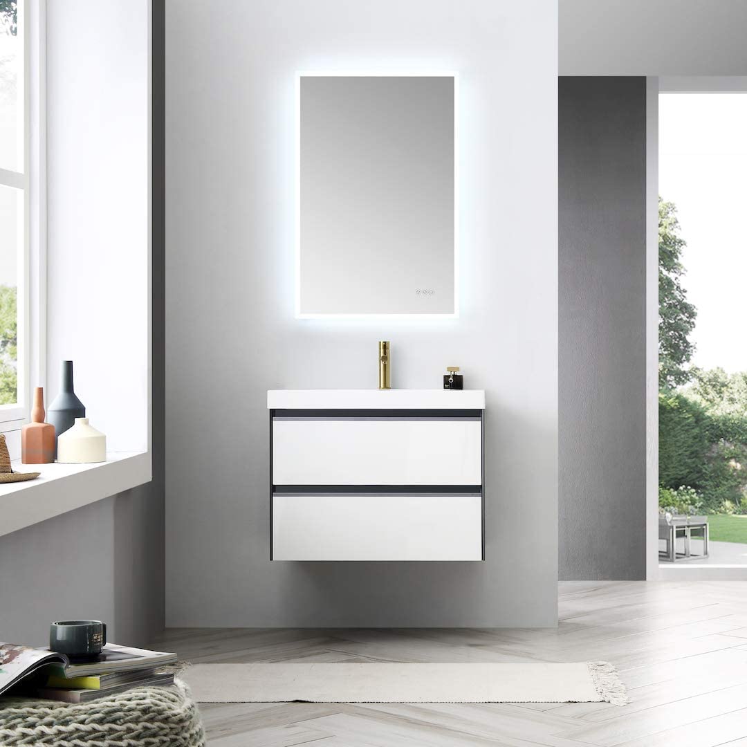 Berlin - 30 Inch Vanity with Acrylic Sink - White - Molaix842708116092Berlin019 30 01 A MT12