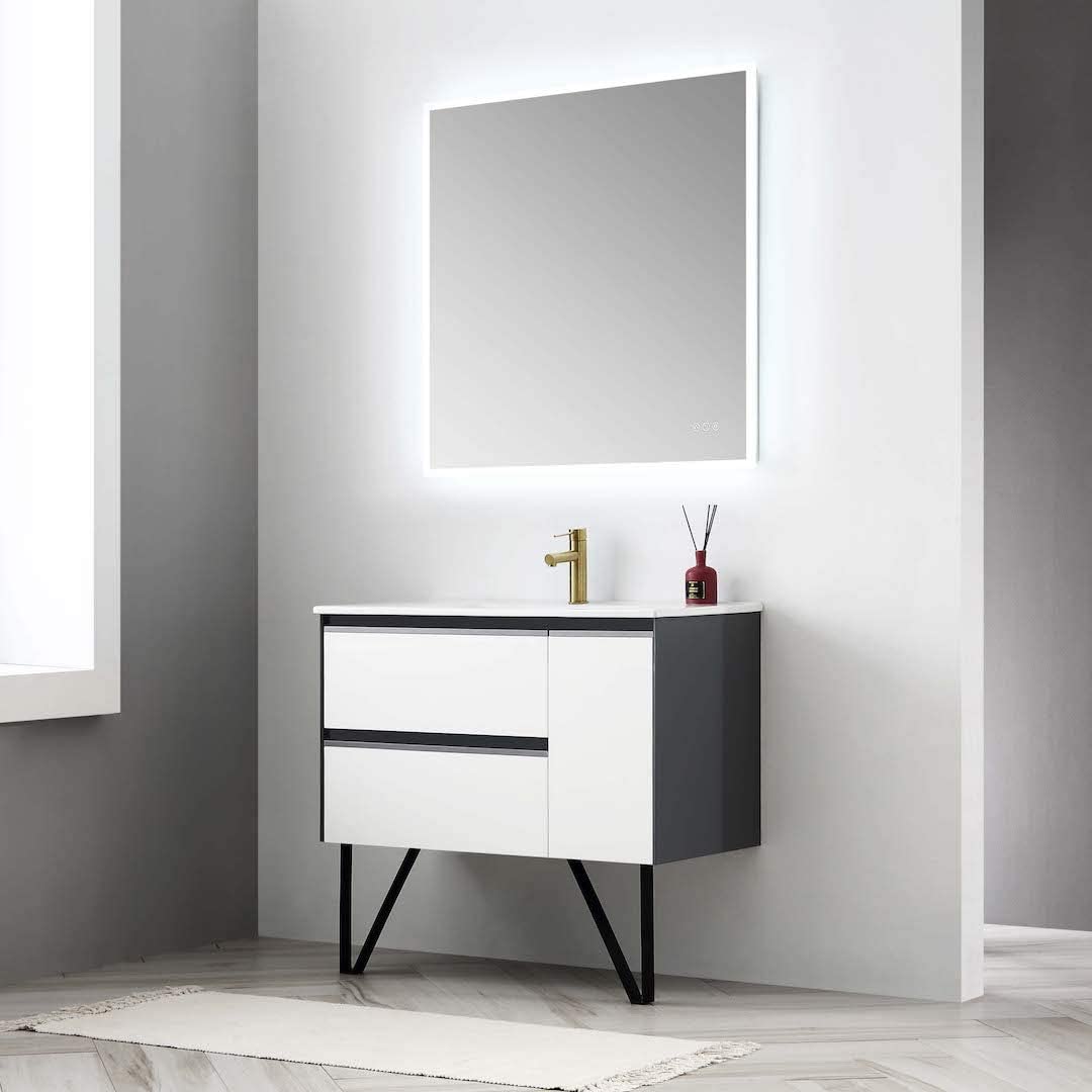 Berlin - 36 Inch Vanity Base Only - White - Molaix842708122642BerlinV8019 36 01