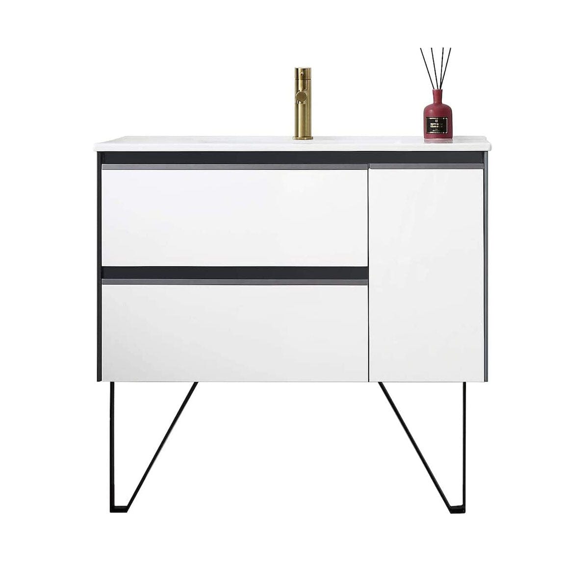 Berlin - 36 Inch Vanity Base Only - White - Molaix842708122642BerlinV8019 36 01