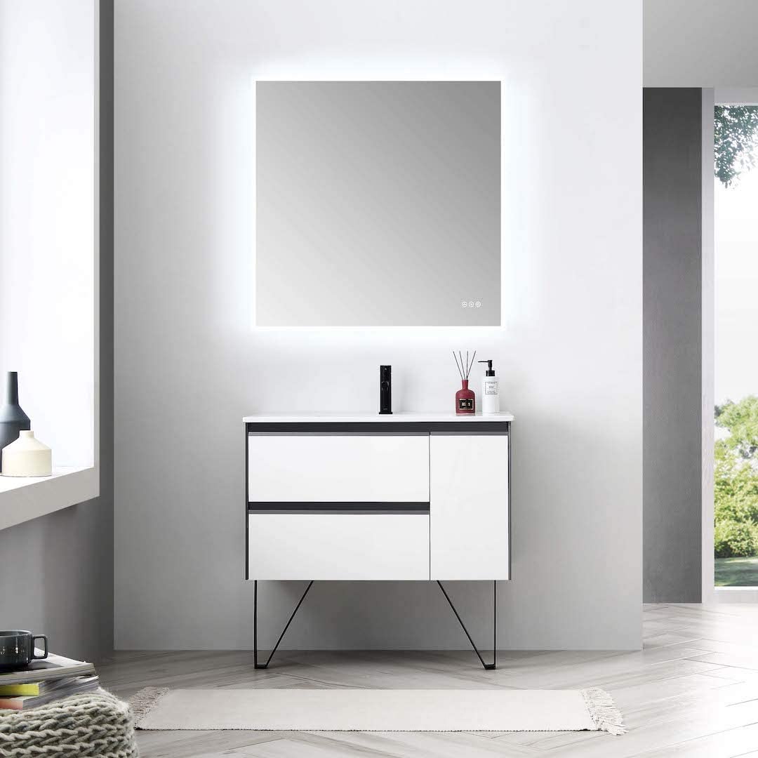 Berlin - 36 Inch Vanity Base Only - White - Molaix842708122642BerlinV8019 36 01