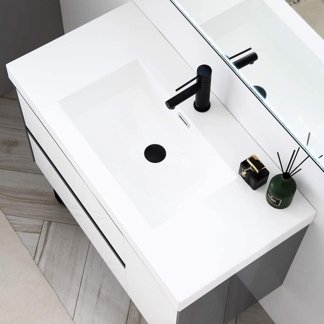Berlin - 36 Inch Vanity with Acrylic Sink - White - Molaix842708116139Berlin019 36 01 A MT12