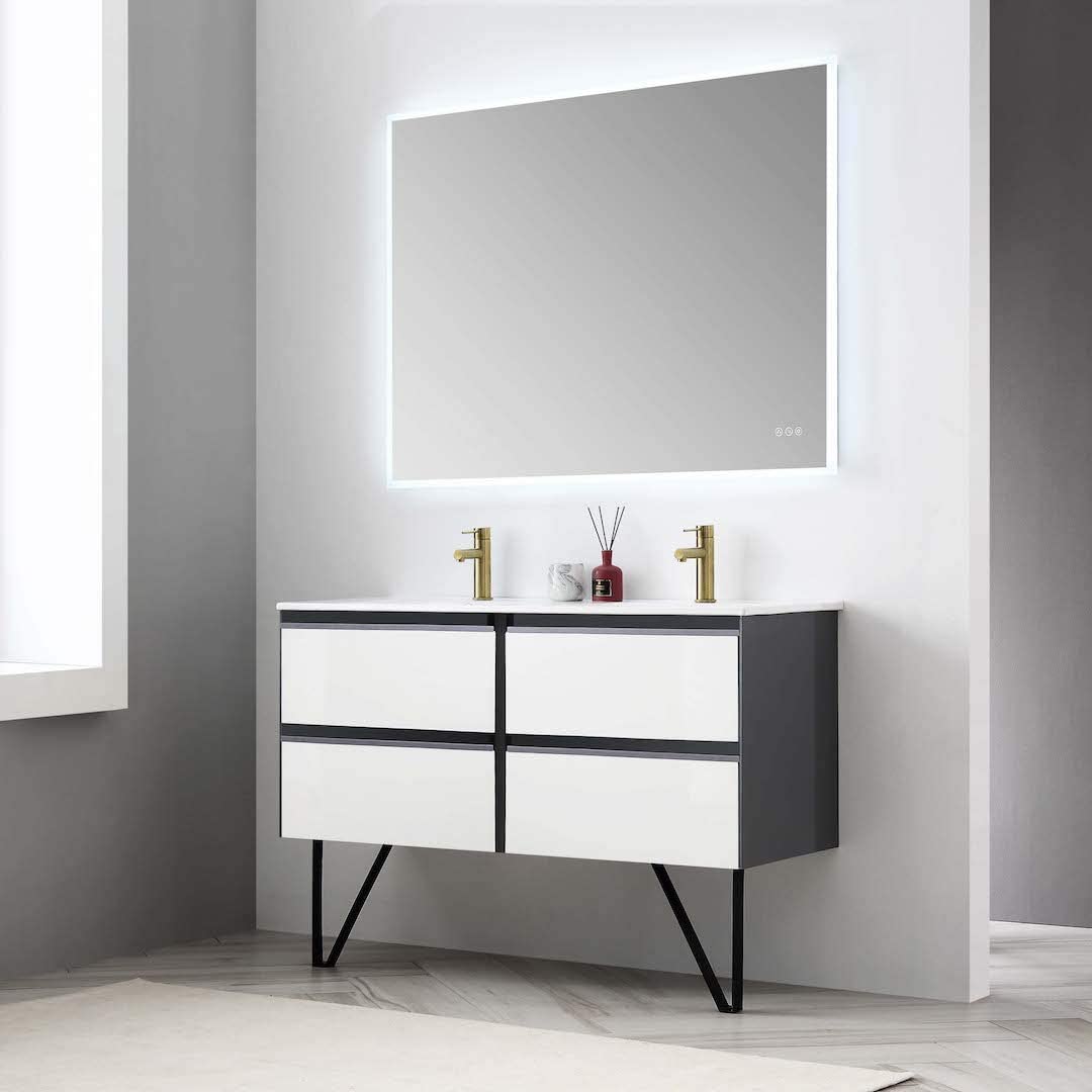 Berlin - 48 Inch Vanity Base Only - White - Molaix842708122659BerlinV8019 48 01