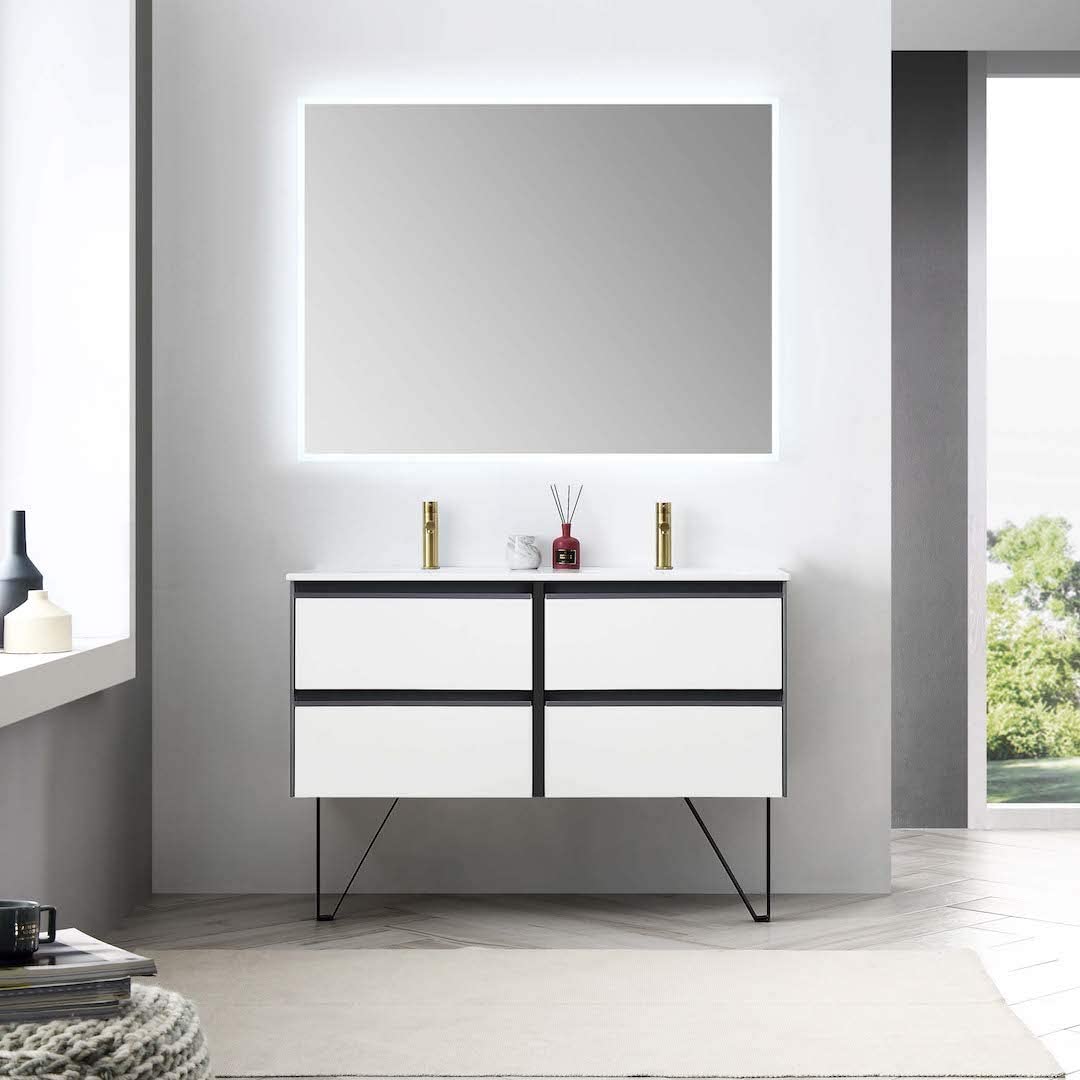 Berlin - 48 Inch Vanity Base Only - White - Molaix842708122659BerlinV8019 48 01