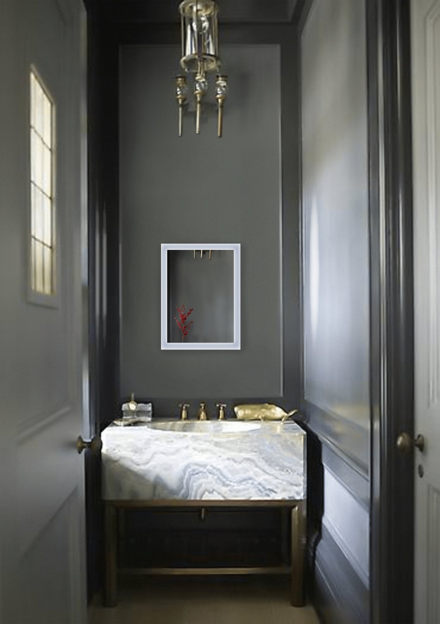 Bijou 15" x 20" LED Bathroom Mirror w/ Dimmer & Defogger | Small Lighted Vanity Mirror - Molaix - Molaix853962007279Lighted Wall Mirror,RectangleBIJOU1520