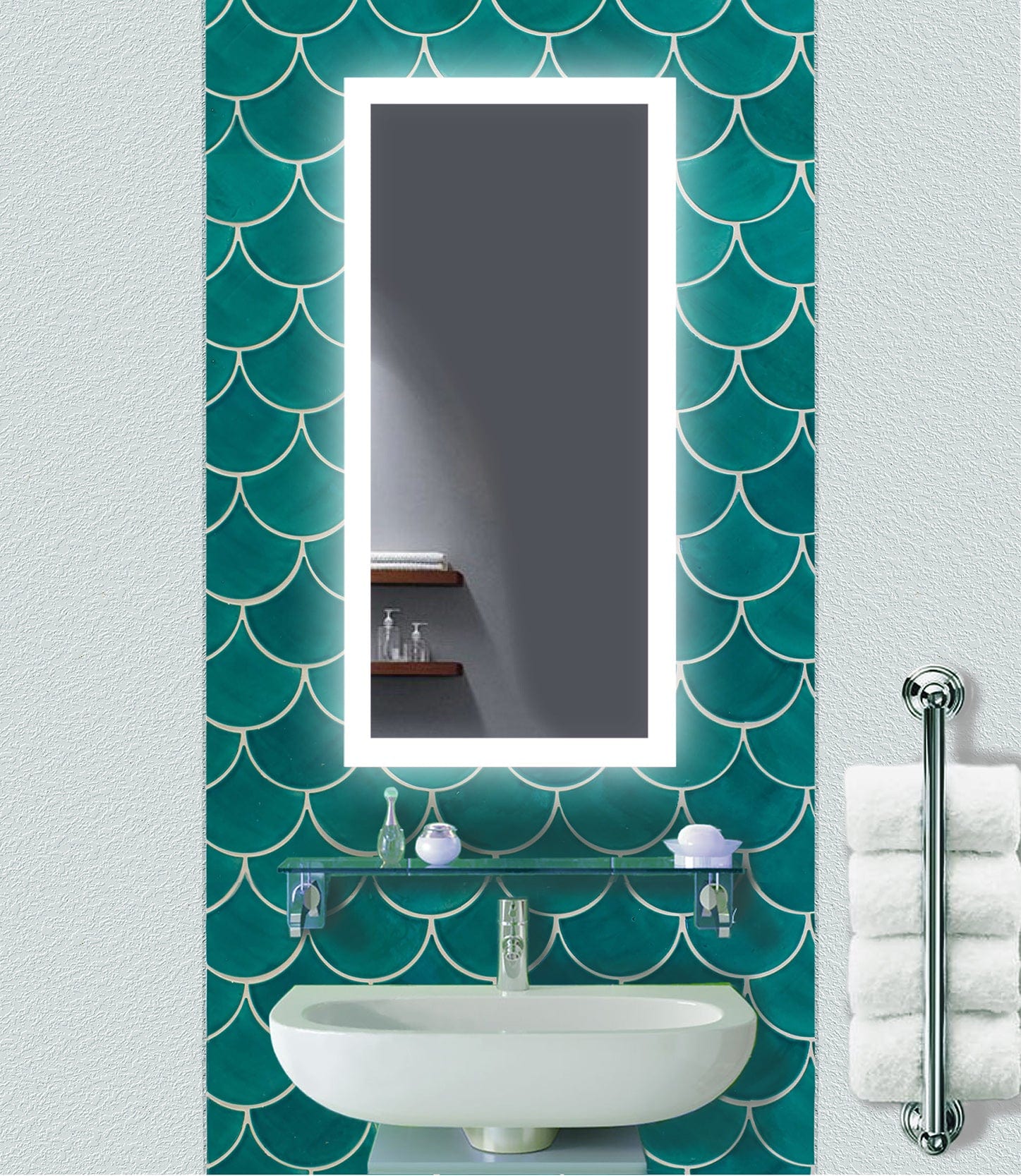 Bijou 15" x 30" LED Bathroom Mirror w/ Dimmer & Defogger | Small Lighted Vanity Mirror - Molaix - Molaix850033437096Lighted Wall Mirror,RectangleBIJOU1530
