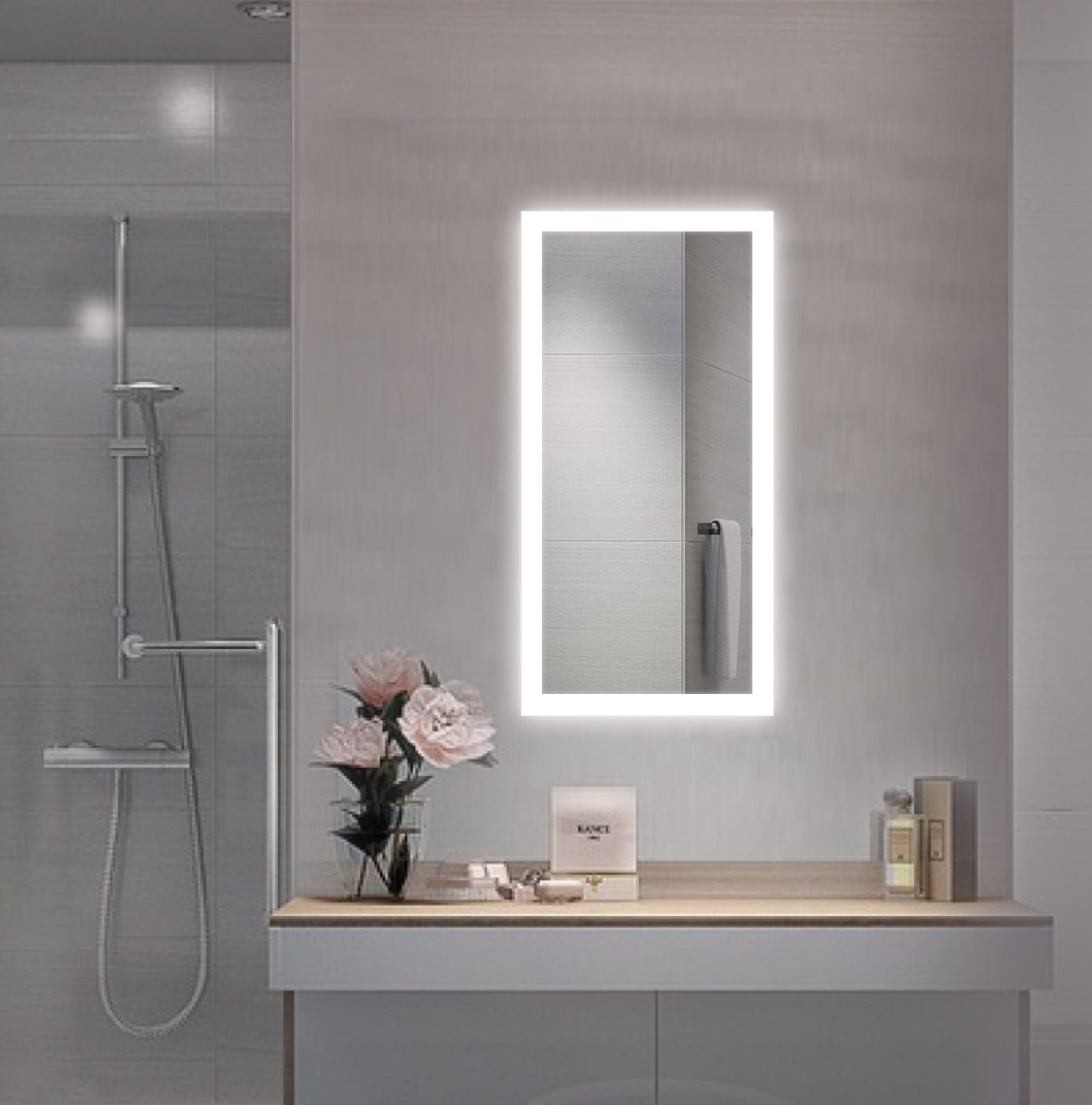 Bijou 15" x 30" LED Bathroom Mirror w/ Dimmer & Defogger | Small Lighted Vanity Mirror - Molaix - Molaix850033437096Lighted Wall Mirror,RectangleBIJOU1530