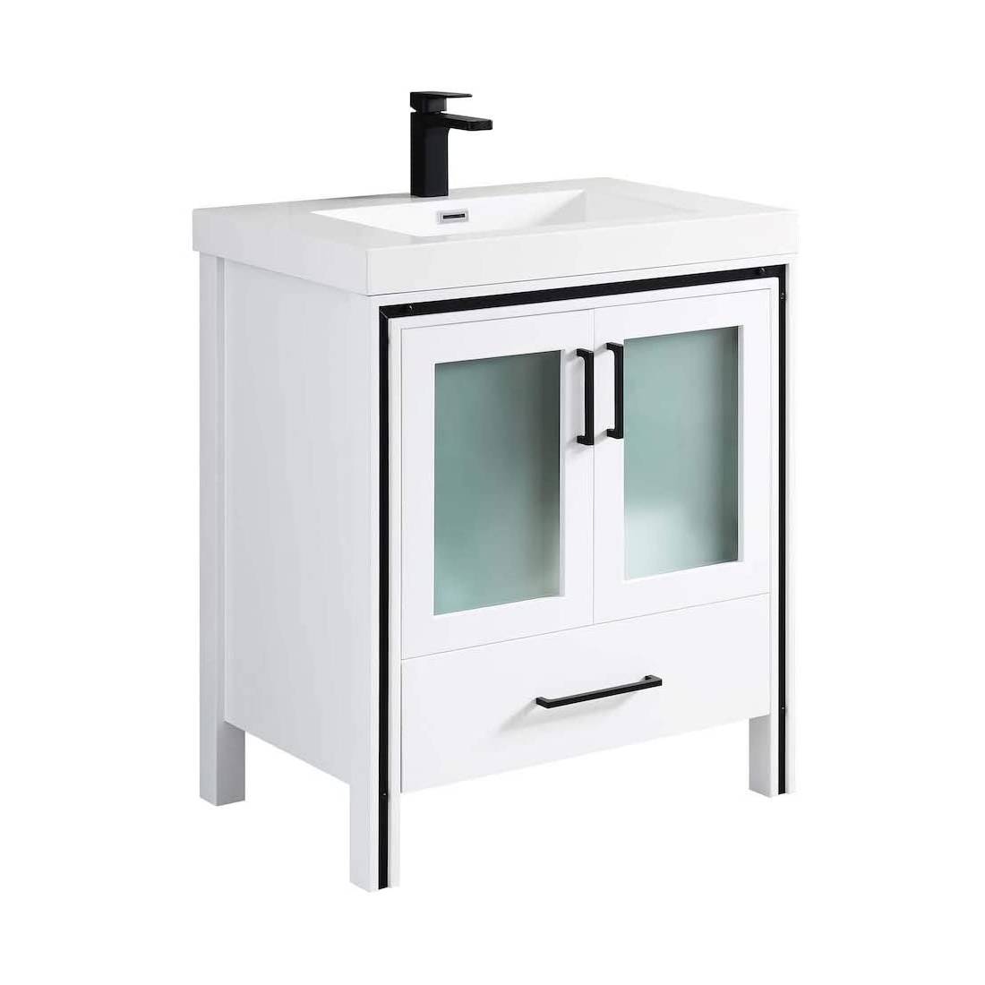 Birmingham - 30 Inch Vanity with Acrylic Sink - White - Molaix842708117150Birmingham024 30 01 A