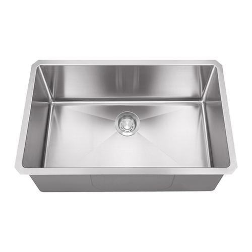 Builders Collection 18g Micro Radius 30×18 Single Bowl Undermount Stainless Steel Kitchen Sink - GSM-3018 - Molaix601946608277Kitchen SinksGSM-3018