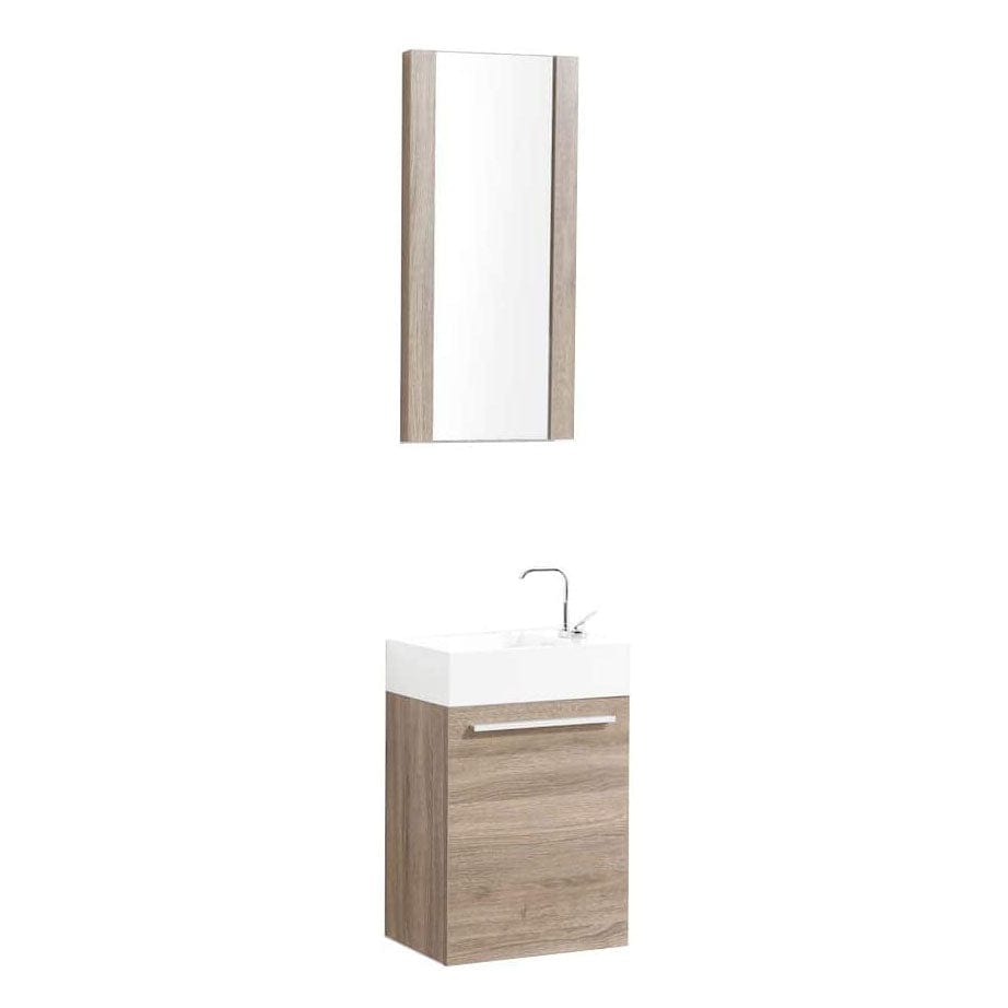 Colmar - 18 Inch Vanity with Acrylic Sink & Mirror - Cart Oak - Molaix842708122451Colmar004 18 06 A M