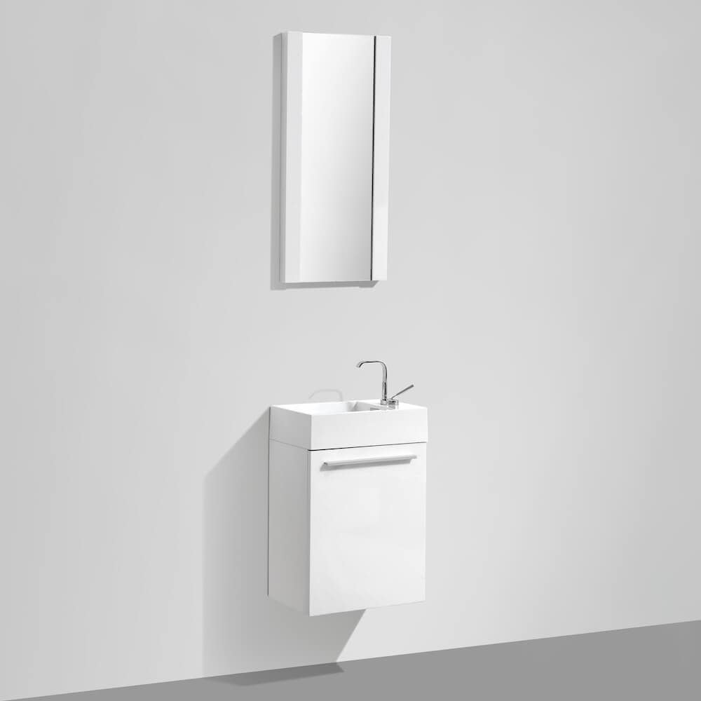 Colmar - 18 Inch Vanity with Acrylic Sink - White - Molaix842708117426Colmar004 18 01 A