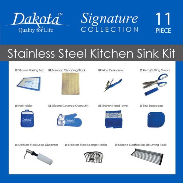 Dakota Signature L- Series 33" Ledge Single Bowl Stainless Steel Kitchen Sink - DSL-3319 - Molaix601946607539Kitchen SinksDSL-3319