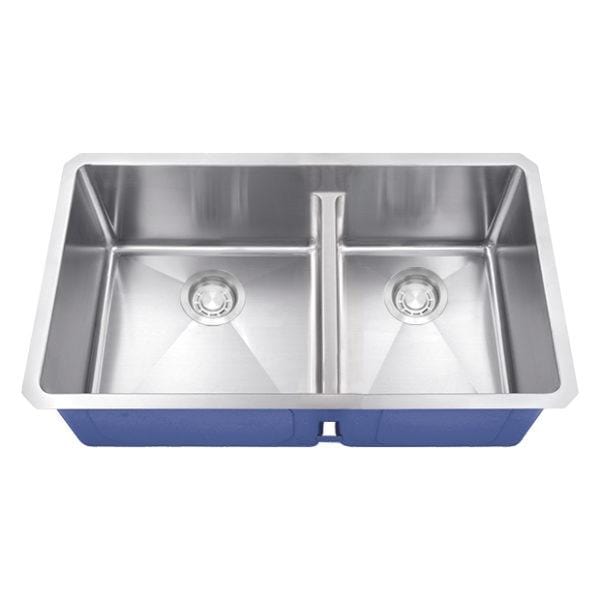 Dakota Signature Micro Radius Kitchen Sink w/ Double Bowl 60/40 Low Divide 32″ w/ Grids - DSM-6040LD - Molaix601946607669Kitchen SinksDSM-6040LD
