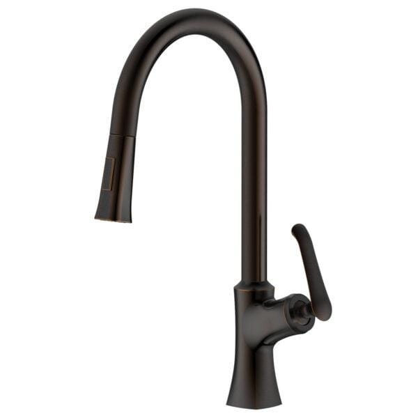 Dakota Signature Series 17″ Tall Dual Function Pull down handle with a Modern Style Faucet - MolaixKitchen FaucetsDSF-18KPO01MBK