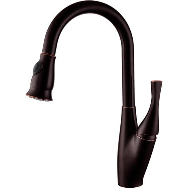 Dakota Signature Series 17″ Tall Dual Function Pull down handle with a Modern Style Faucet - MolaixKitchen FaucetsDSF-17KPO06MBK