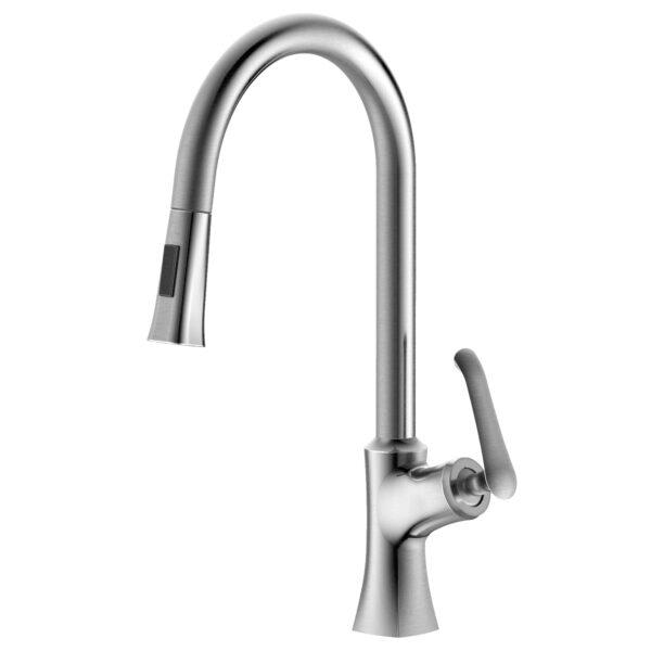 Dakota Signature Series 17″ Tall Dual Function Pull down handle with a Modern Style Faucet - MolaixKitchen FaucetsDSF-18KPO01BN