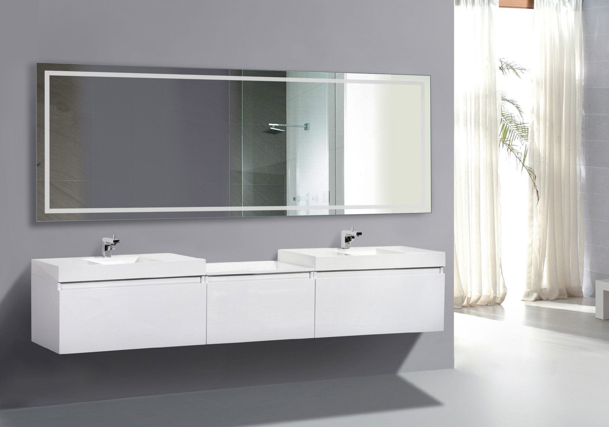 EXL 96" x 36" LED Lighted Bathroom Mirror - Molaix - Molaix850003475318Lighted Wall Mirror,RectangleEXL9636
