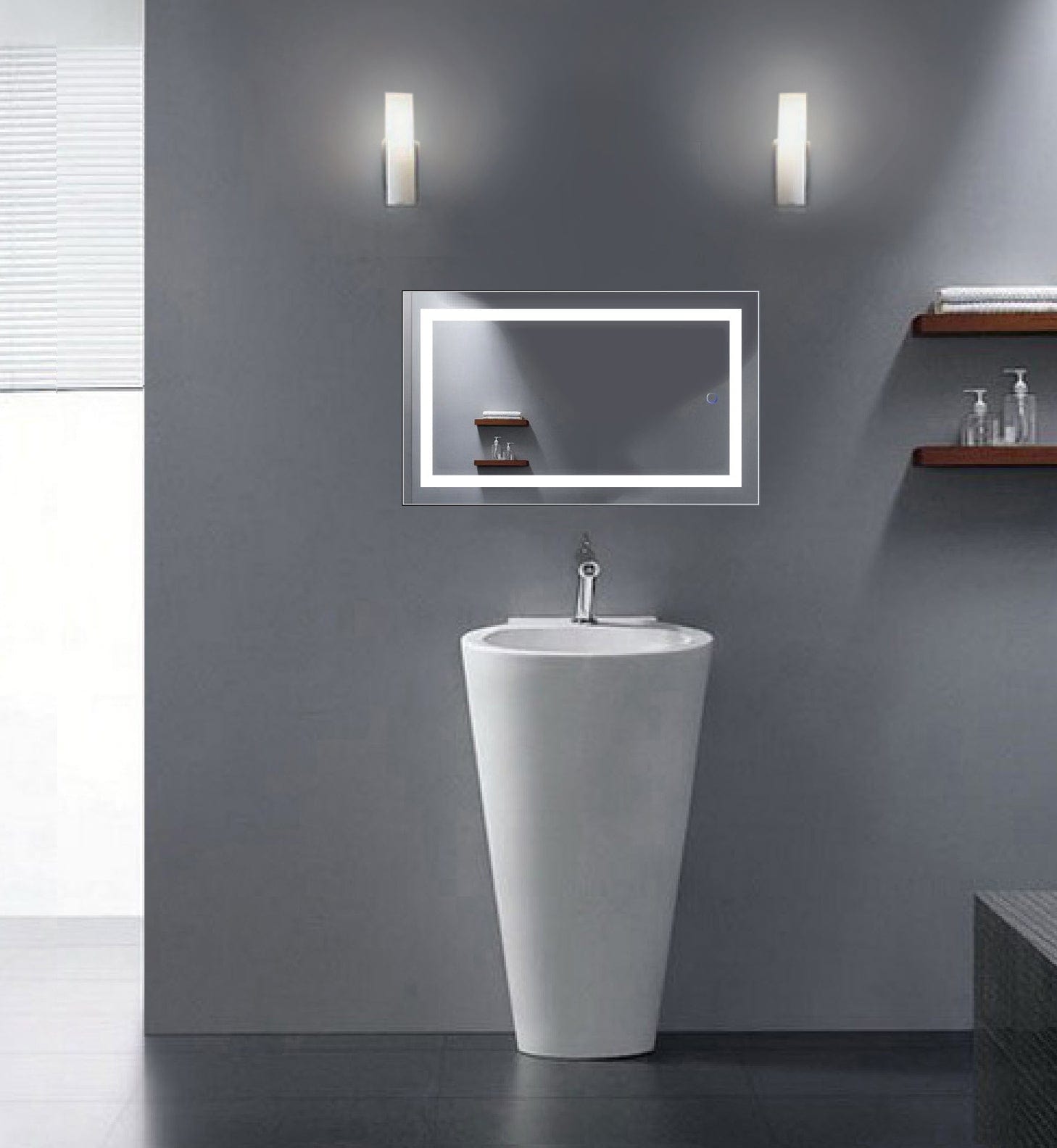 Icon 18" x 30" LED Bathroom Mirror w/ Dimmer & Defogger | Lighted Vanity Mirror - Molaix - Molaix853962007040Lighted Wall Mirror,RectangleICON1830