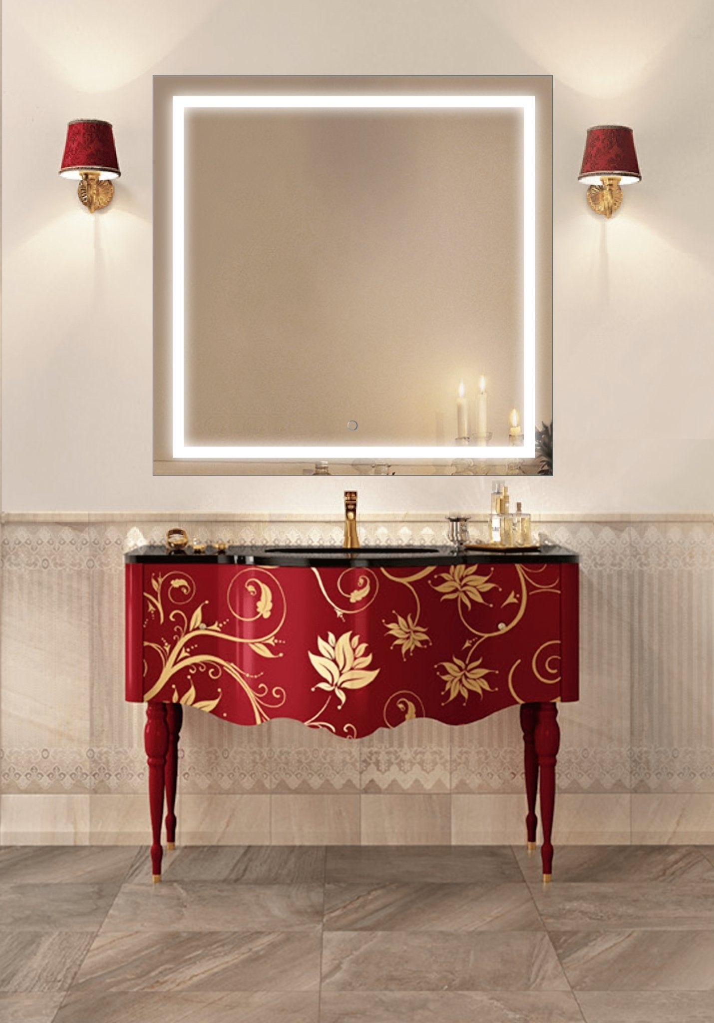 Icon 36" X 36" LED Bathroom Mirror w/ Dimmer & Defogger | Large Square Lighted Vanity Mirror - Molaix - Molaix853962007477Lighted Wall Mirror,SquareICON3636