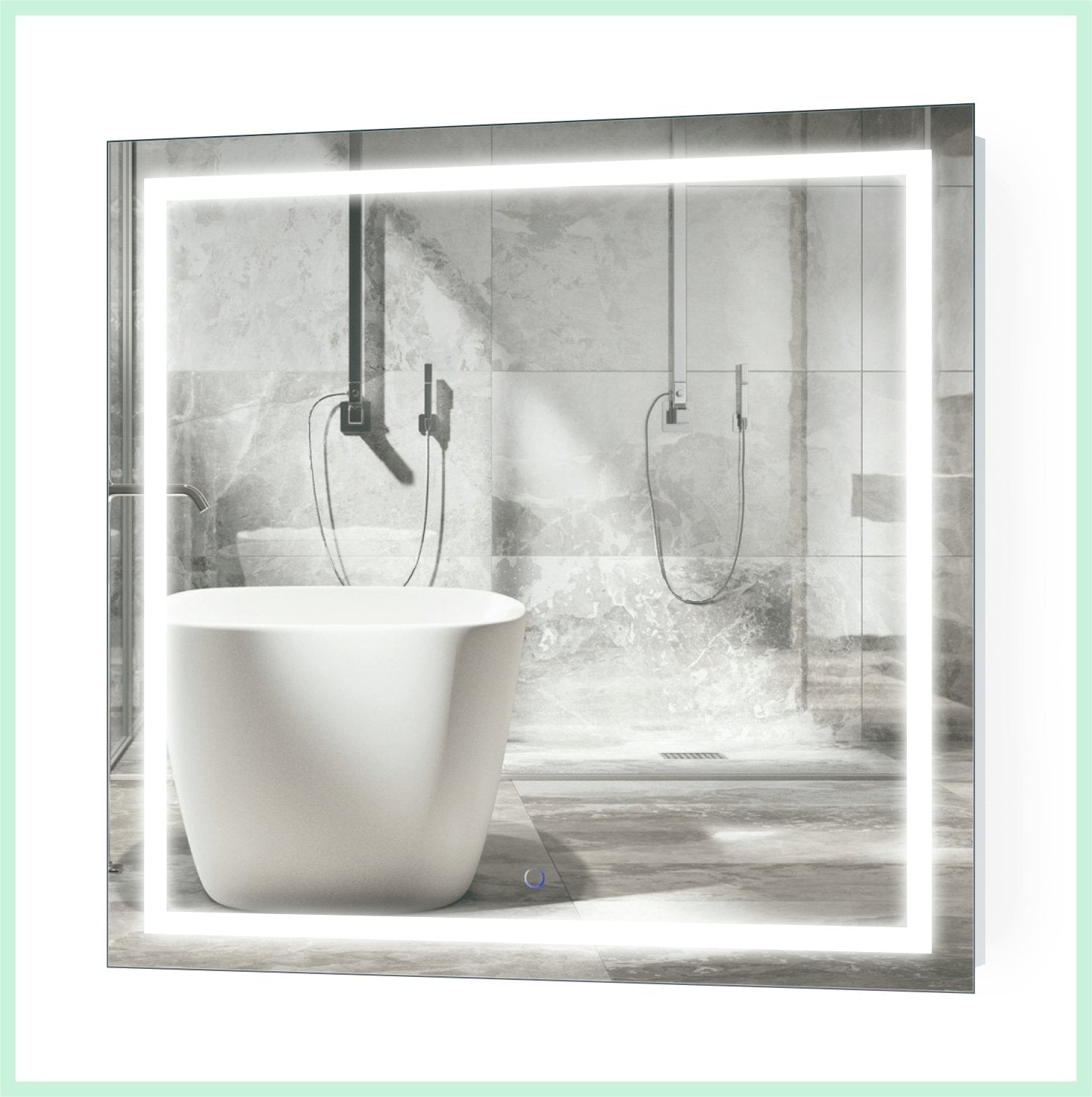 Icon 36" X 36" LED Bathroom Mirror w/ Dimmer & Defogger | Large Square Lighted Vanity Mirror - Molaix - Molaix853962007477Lighted Wall Mirror,SquareICON3636