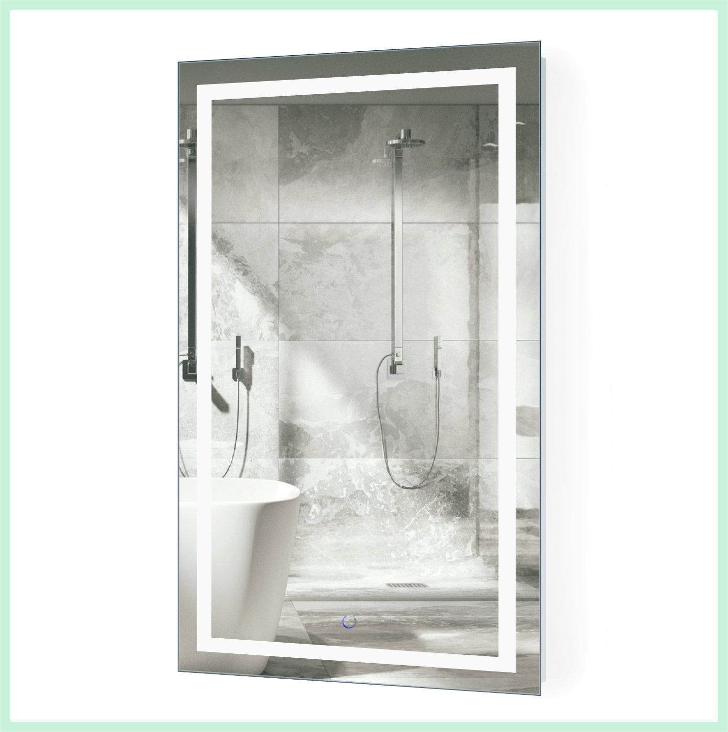 Icon 42" x 24" LED Bathroom Mirror With Dimmer & Defogger | Lighted Vanity Mirror - Molaix - Molaix853962007019Lighted Wall Mirror,RectangleICON4224