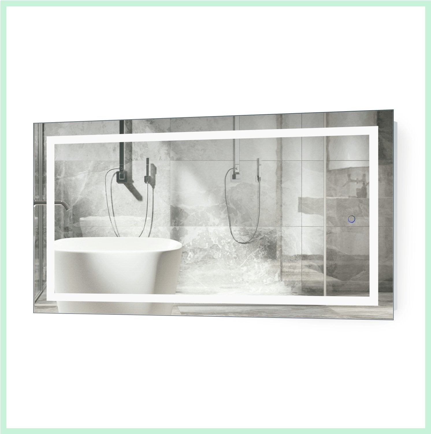 Icon 42" x 24" LED Bathroom Mirror With Dimmer & Defogger | Lighted Vanity Mirror - Molaix - Molaix853962007019Lighted Wall Mirror,RectangleICON4224