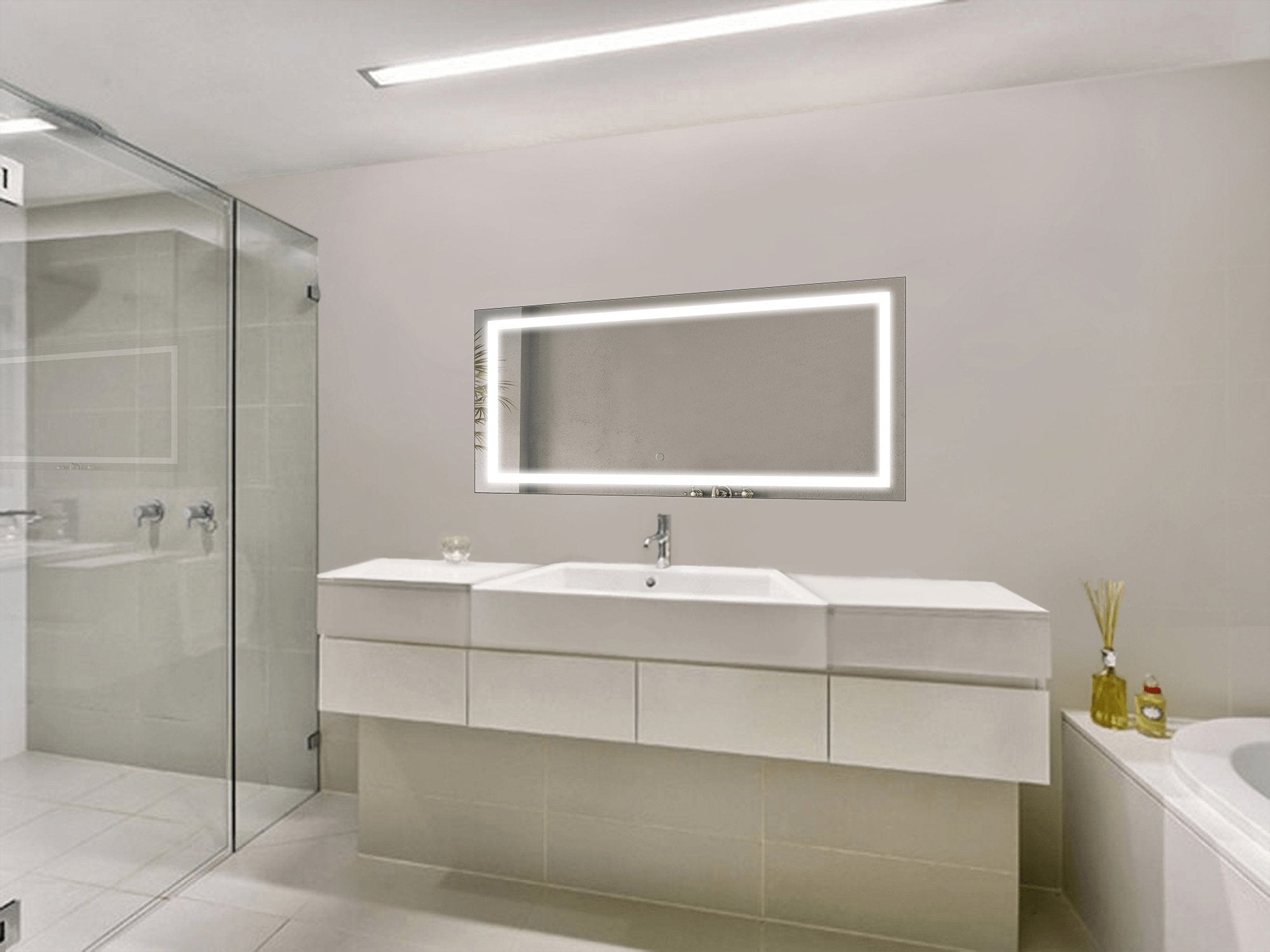 Icon 48" X 24" LED Bathroom Mirror w/ Dimmer & Defogger | Lighted Vanity Mirror - Molaix - Molaix853962007255Lighted Wall Mirror,RectangleICON4824