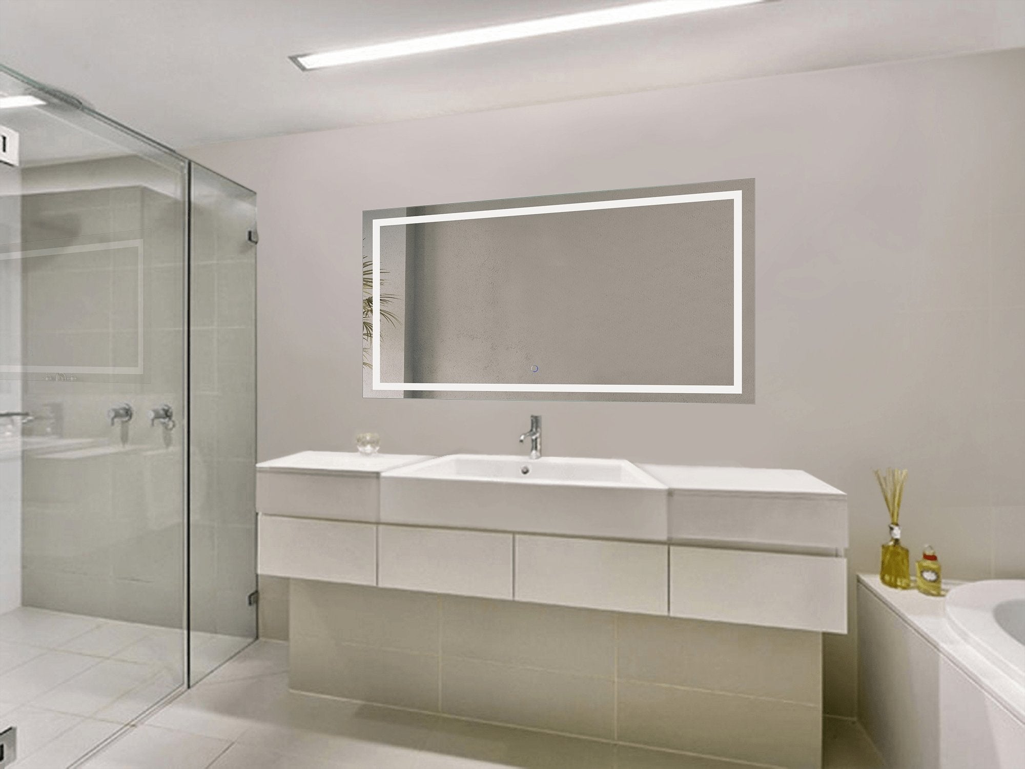 Icon 54" X 24" LED Bathroom Mirror w/ Dimmer & Defogger | Lighted Vanity Mirror - Molaix - Molaix853962007248Lighted Wall Mirror,RectangleICON5424