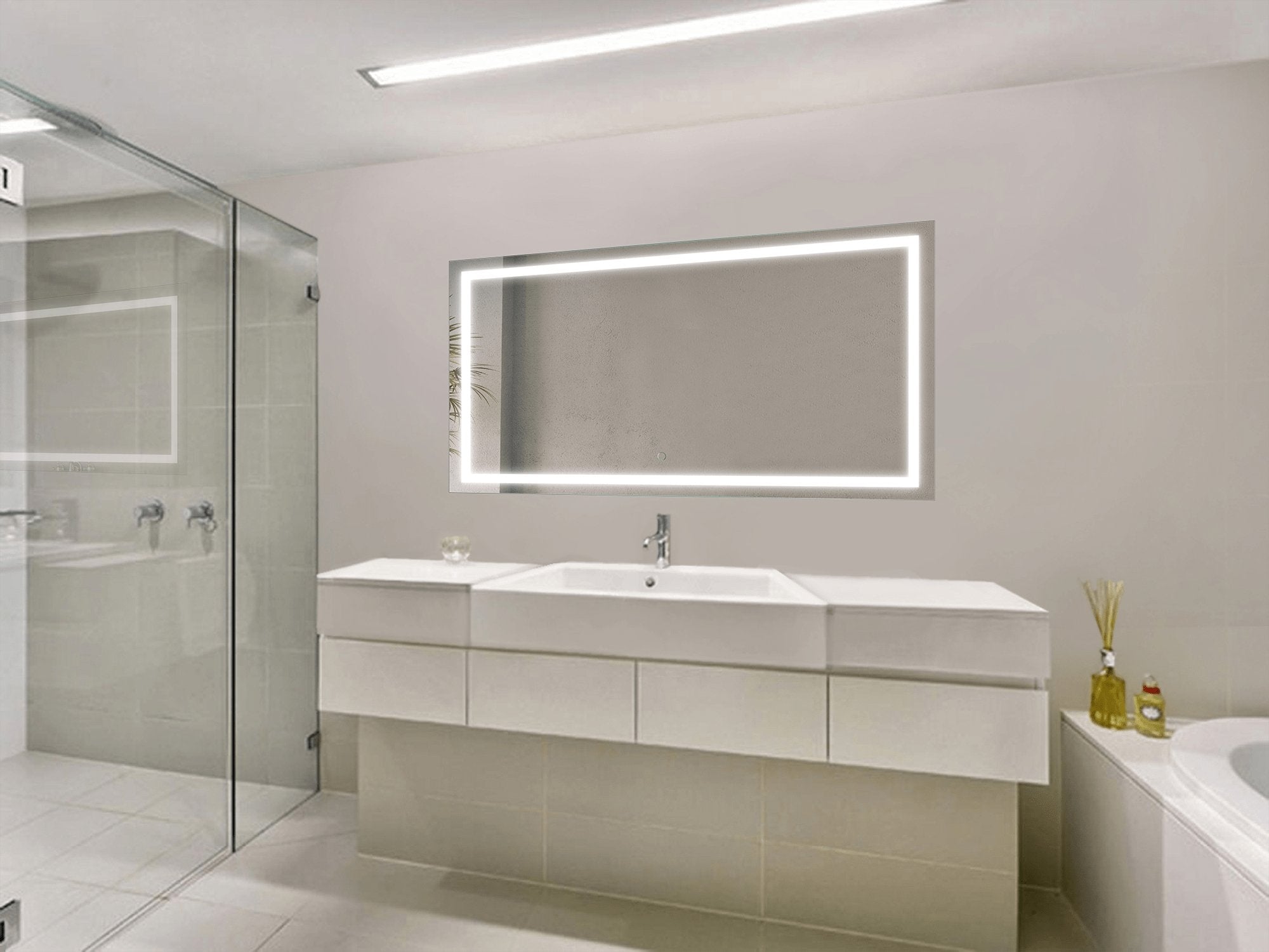 Icon 54" X 24" LED Bathroom Mirror w/ Dimmer & Defogger | Lighted Vanity Mirror - Molaix - Molaix853962007248Lighted Wall Mirror,RectangleICON5424