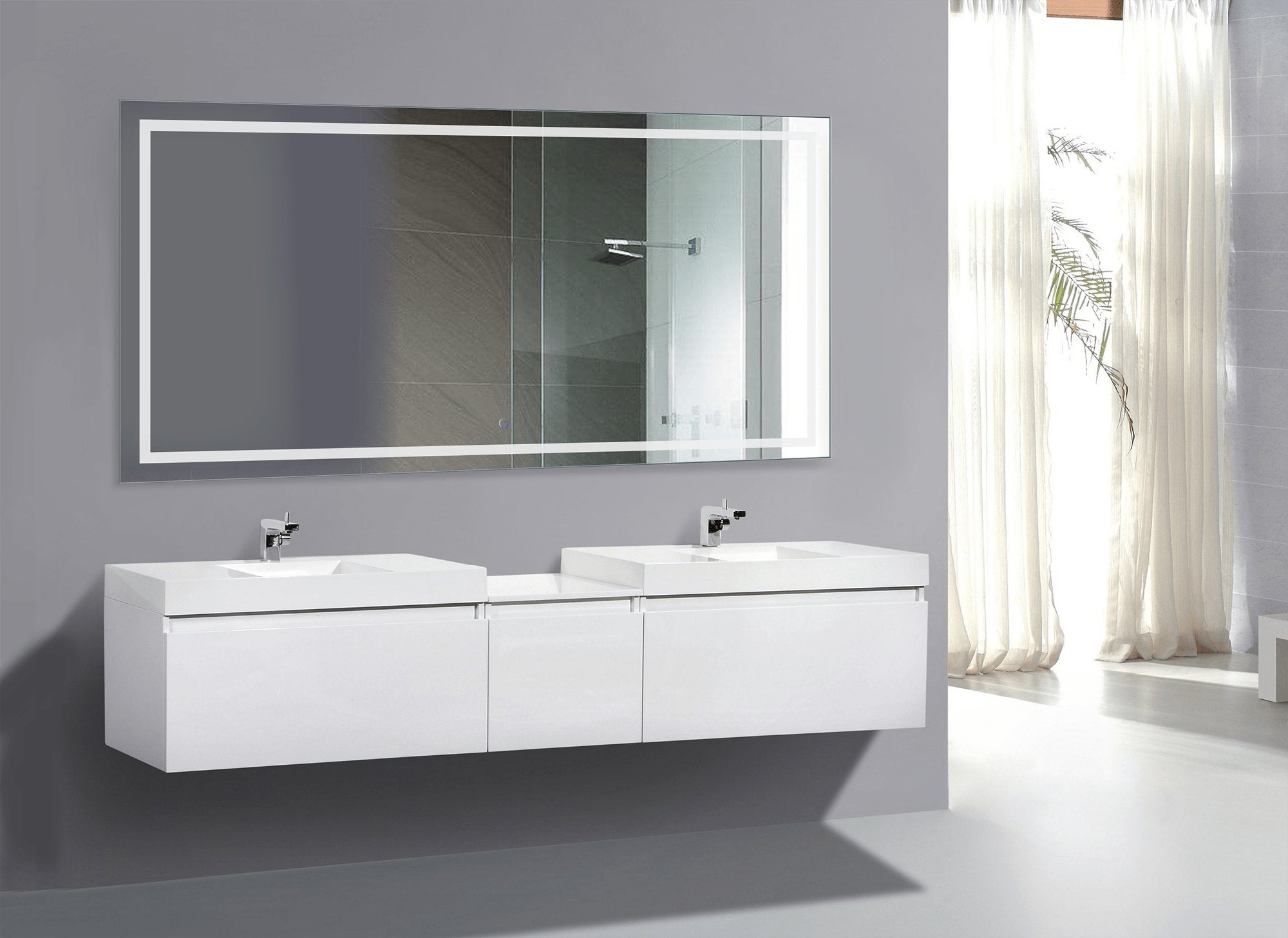 Icon 72" X 36" LED Bathroom Mirror w/ Dimmer & Defogger | Large Lighted Vanity Mirror - Molaix - Molaix850033437027Lighted Wall Mirror,RectangleICON7236