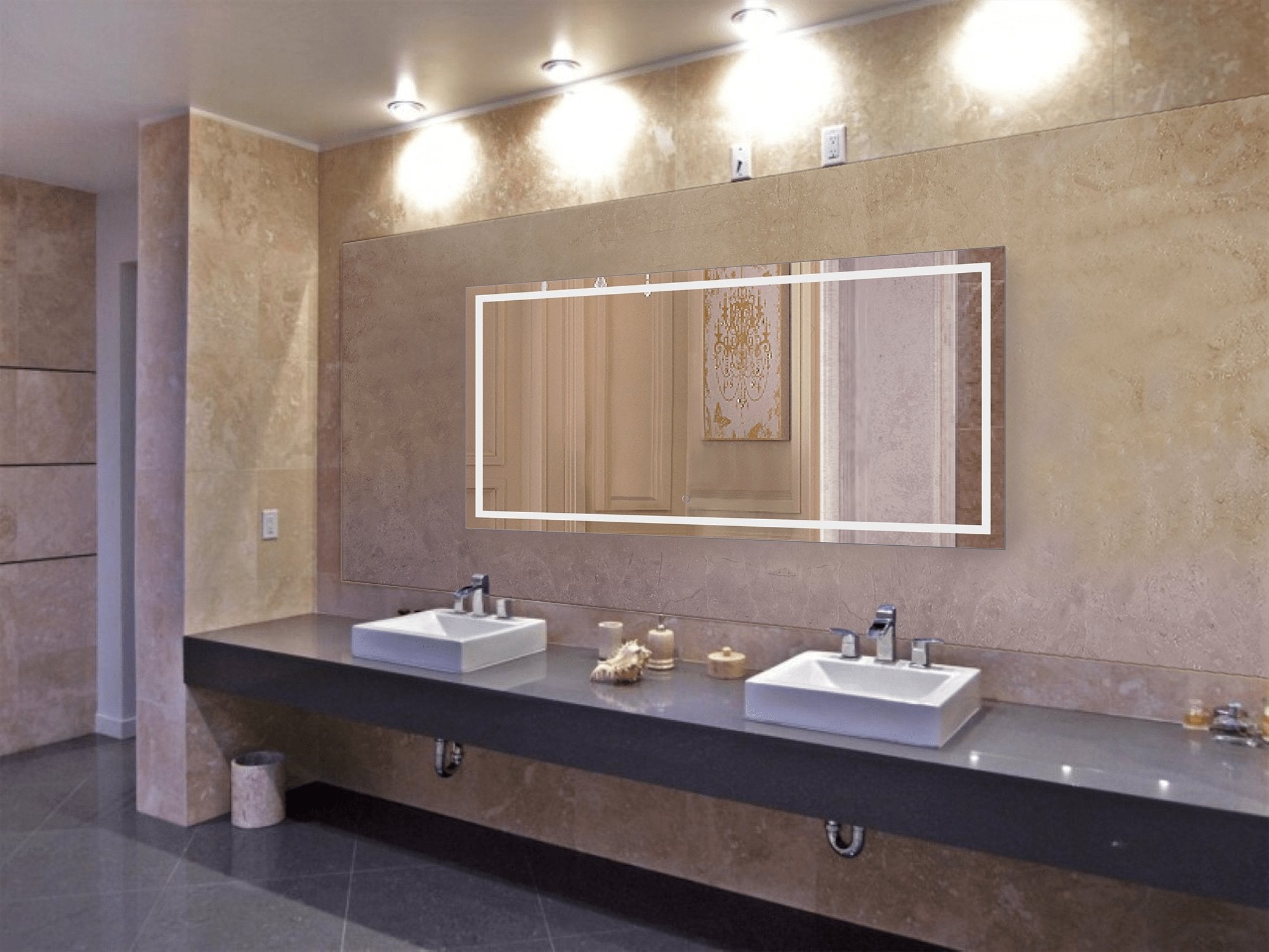 Icon 72" X 36" LED Bathroom Mirror w/ Dimmer & Defogger | Large Lighted Vanity Mirror - Molaix - Molaix850033437027Lighted Wall Mirror,RectangleICON7236