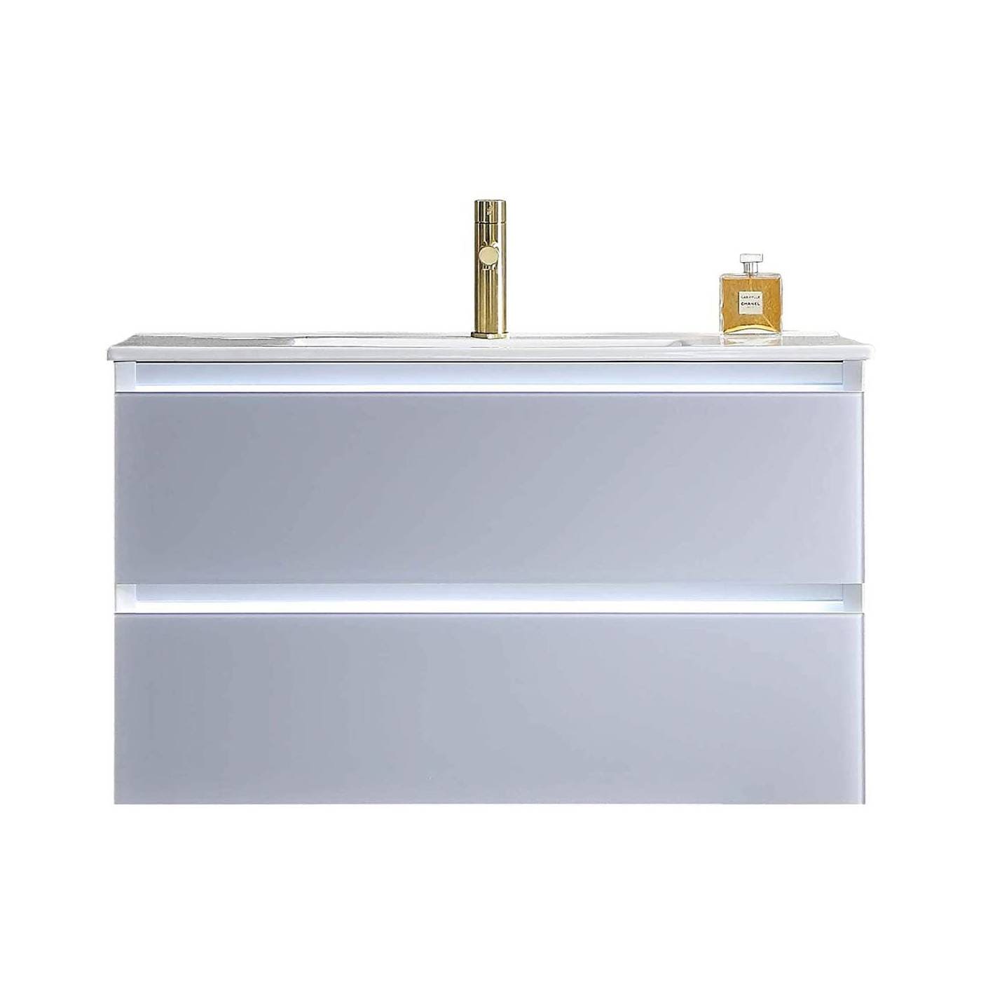 Jena - 36 Inch Vanity with Ceramic Sink - Light Grey - Molaix842708117297Jena018 36 24 C MT12