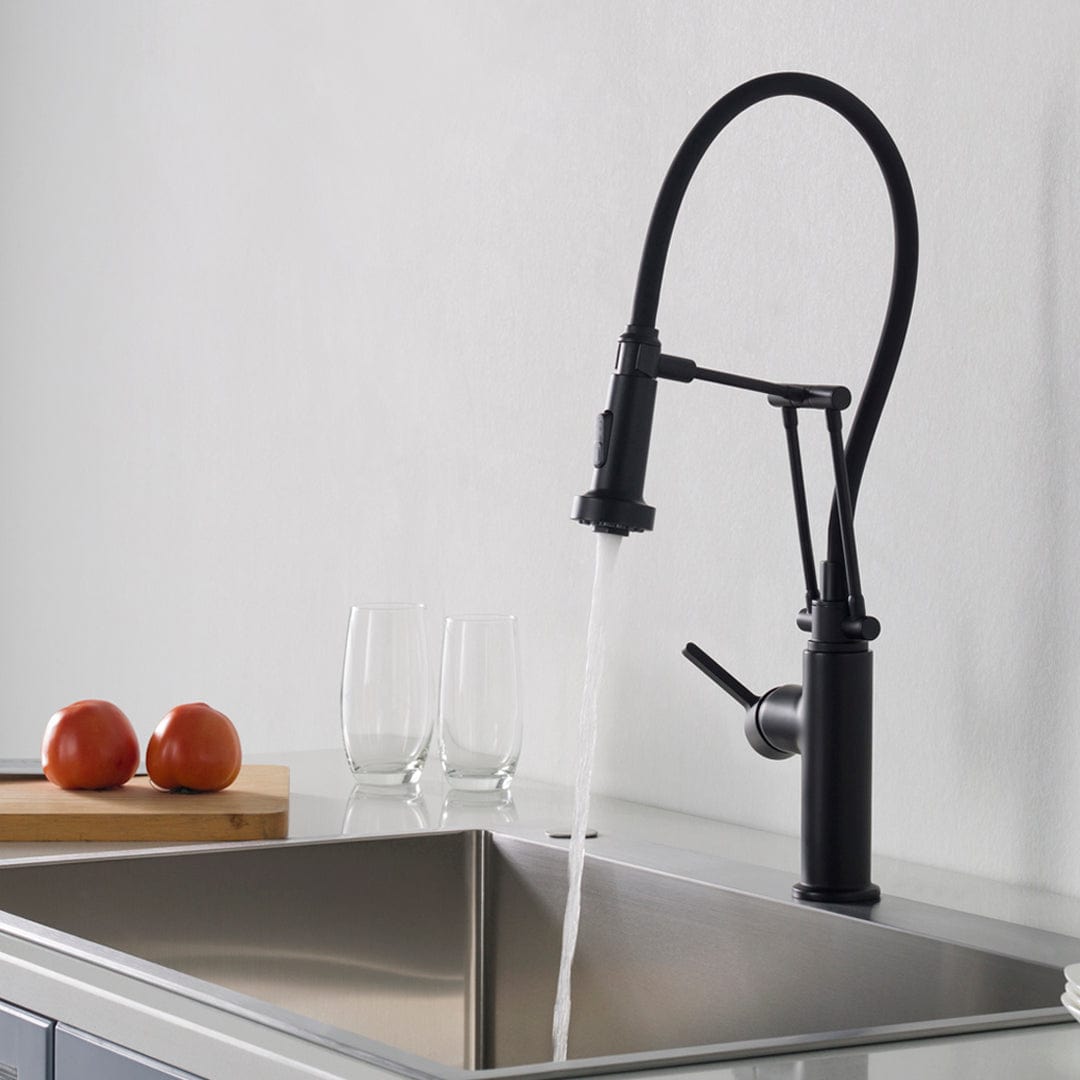 Kitchen Faucet - Single Handle Pull Out Kitchen Faucet - Matte Black - Molaix842708111165Kitchen FaucetF01 208 04