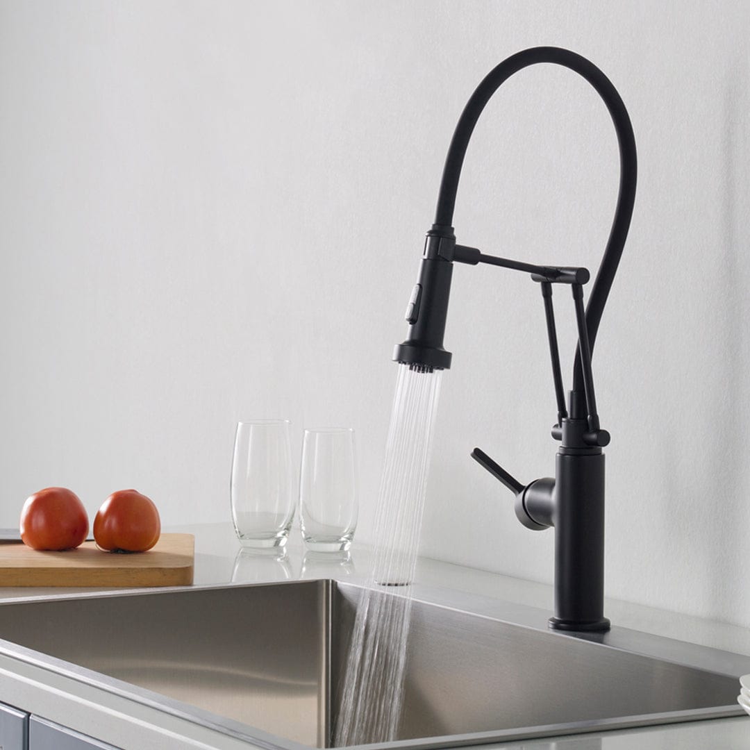 Kitchen Faucet - Single Handle Pull Out Kitchen Faucet - Matte Black - Molaix842708111165Kitchen FaucetF01 208 04