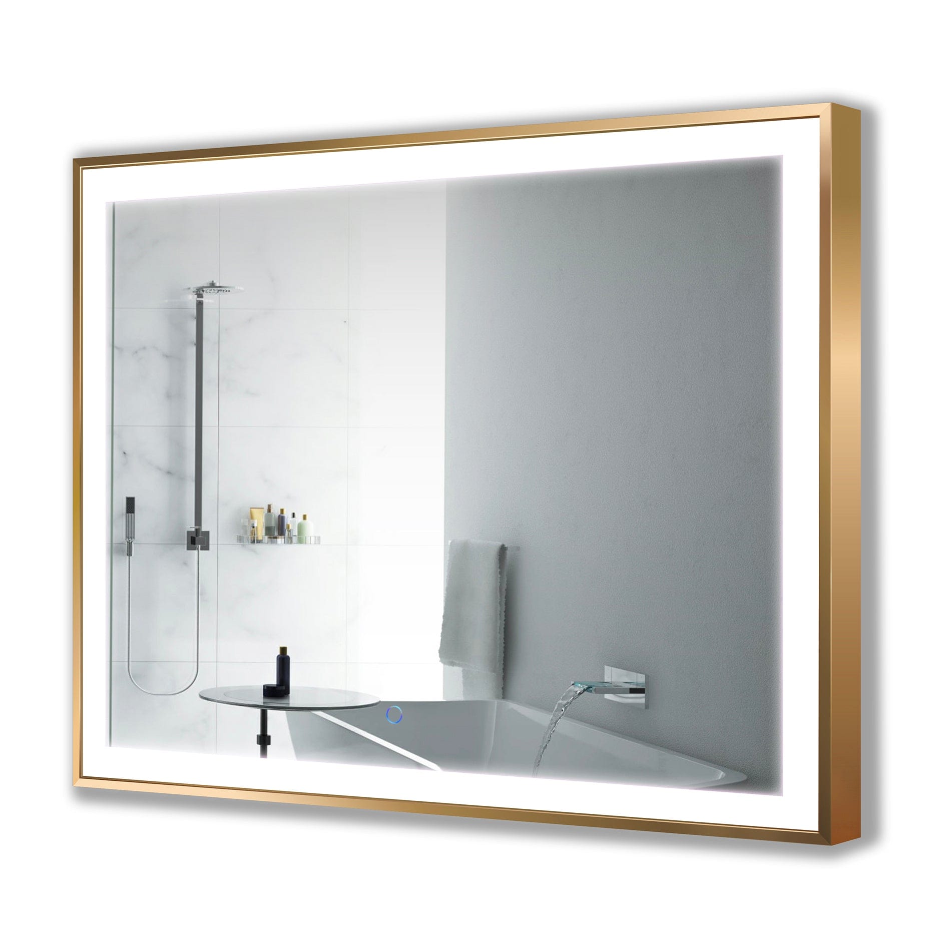 Krugg 48" X 36" Gold Soho LED Bathroom Mirror - Molaix - Molaix850033437065Framed Lighted Mirrors,RectangleSOHO4836G