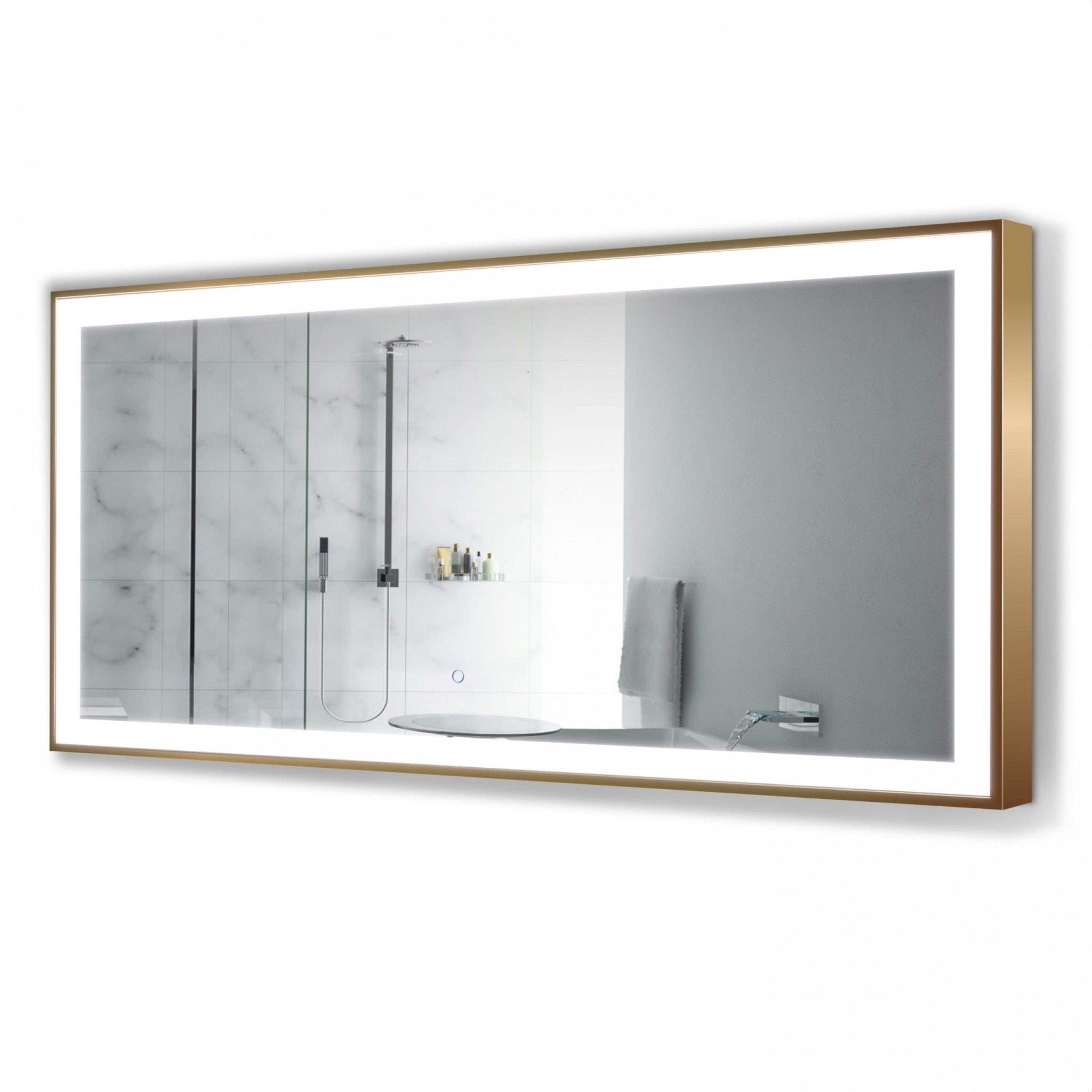 Krugg 60" X 30" Gold Soho LED Bathroom Mirror - Molaix - Molaix850033437058Framed Lighted Mirrors,RectangleSOHO6030G