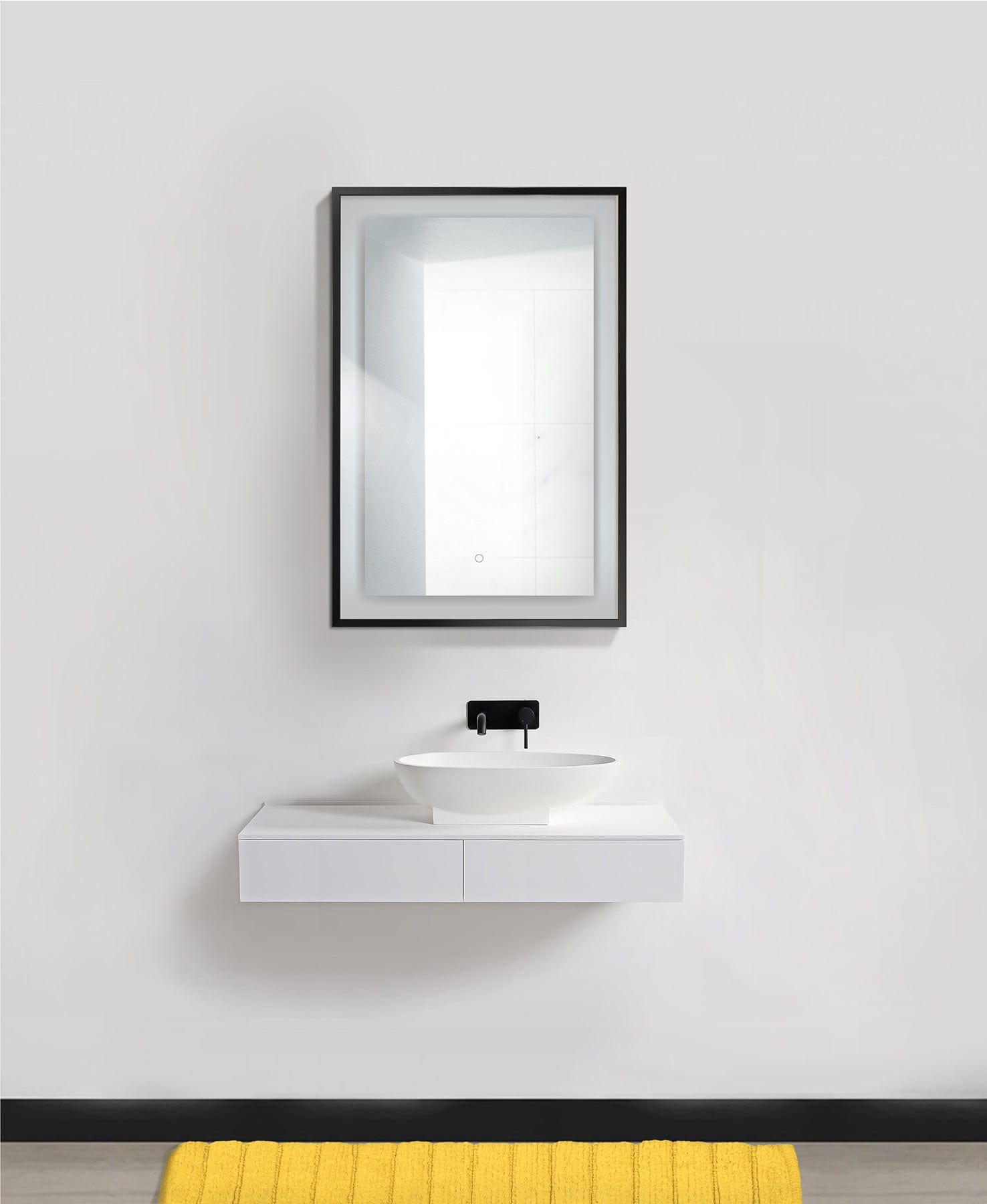 Krugg Soho 24" X 36" Black LED Bathroom Mirror - Molaix - Molaix850003475790Framed Lighted Mirrors,RectangleSOHO2436B