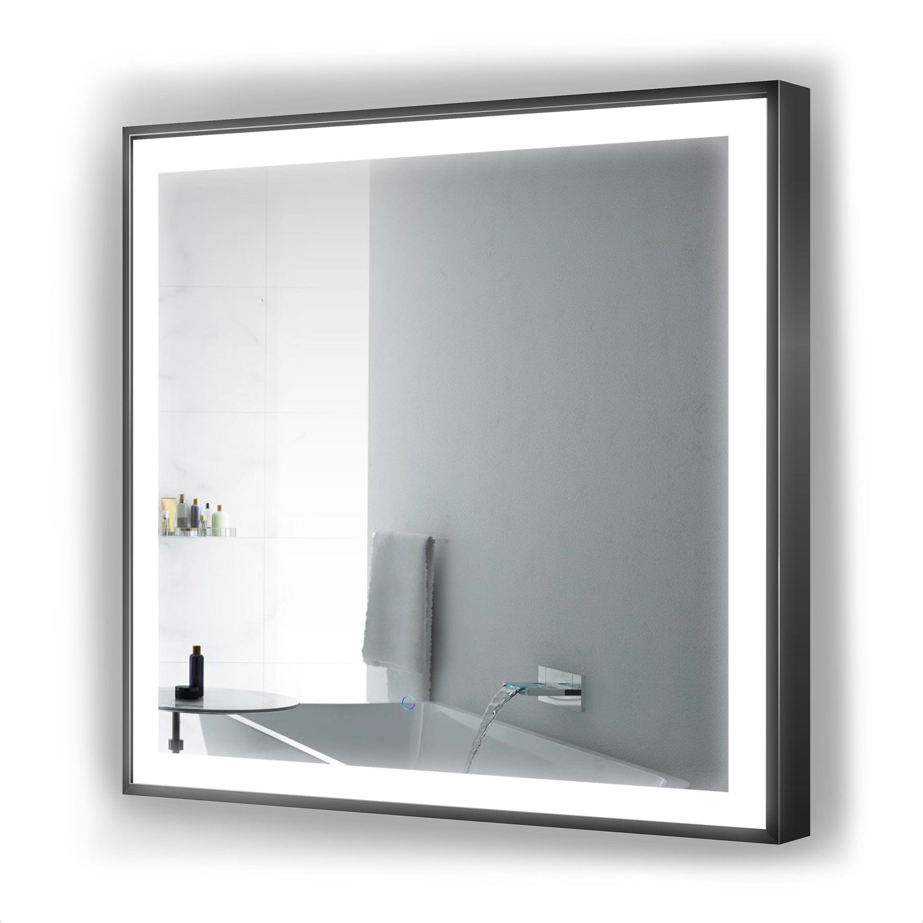 Krugg Soho 36" X 36" Black LED Bathroom Mirror - Molaix - Molaix850003475806Framed Lighted Mirrors,SquareSOHO3636B