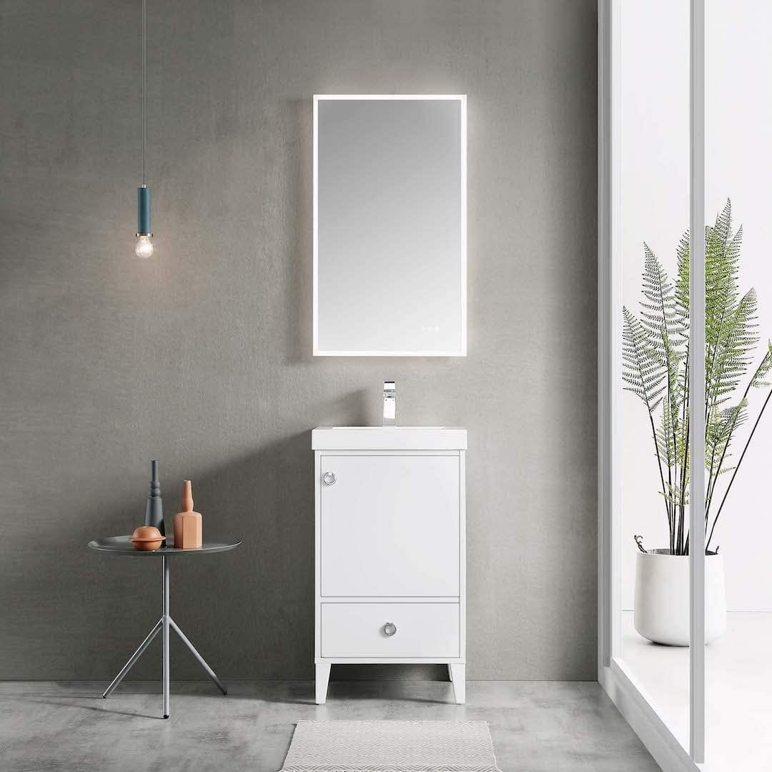 Lyon - 20 Inch Vanity with Acrylic Sink - White - Molaix842708116177Lyon023 20 01 A