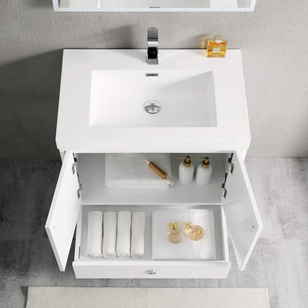 Lyon - 30 Inch Vanity with Acrylic Sink - White - Molaix842708116252Lyon023 30 01 A