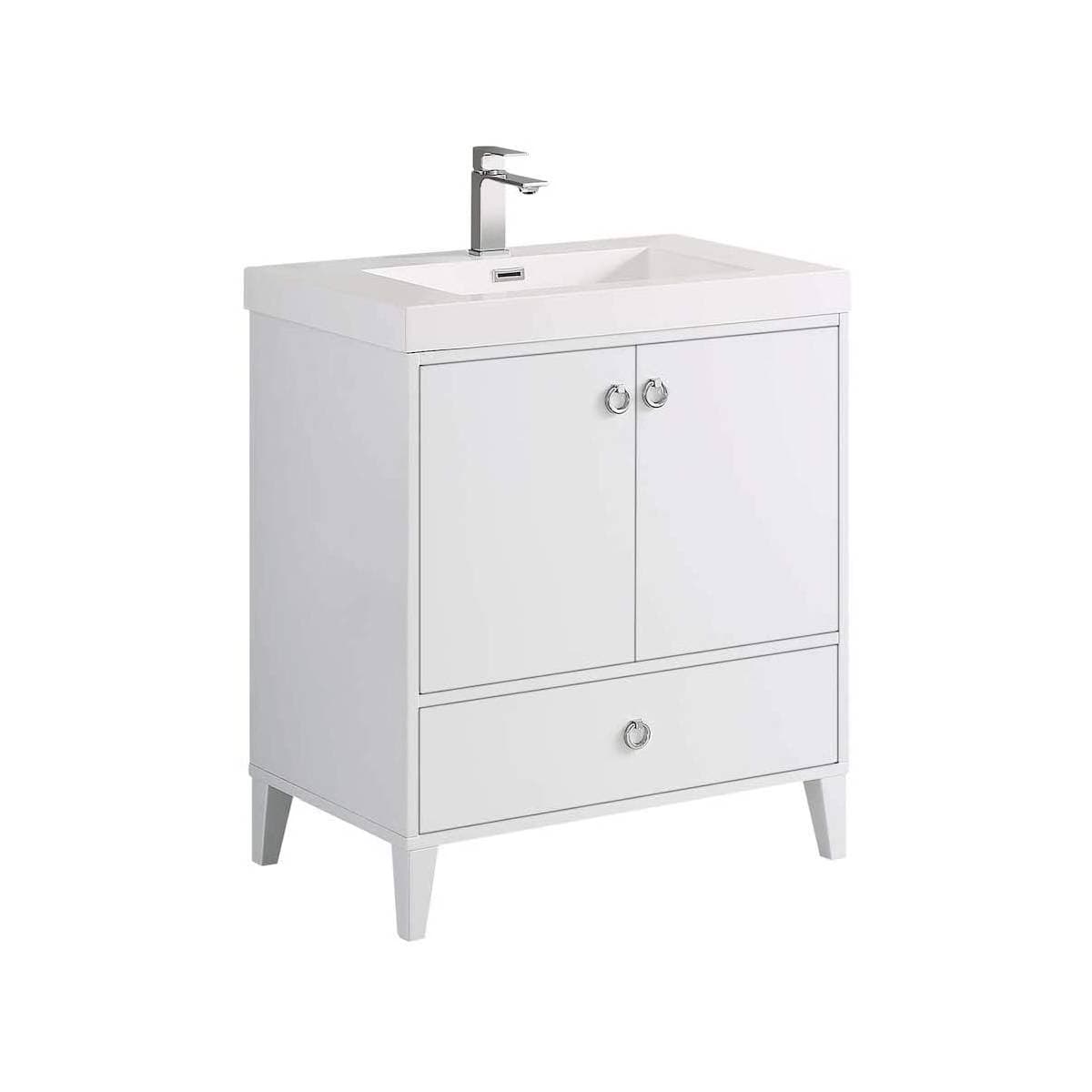 Lyon - 30 Inch Vanity with Acrylic Sink - White - Molaix842708116252Lyon023 30 01 A