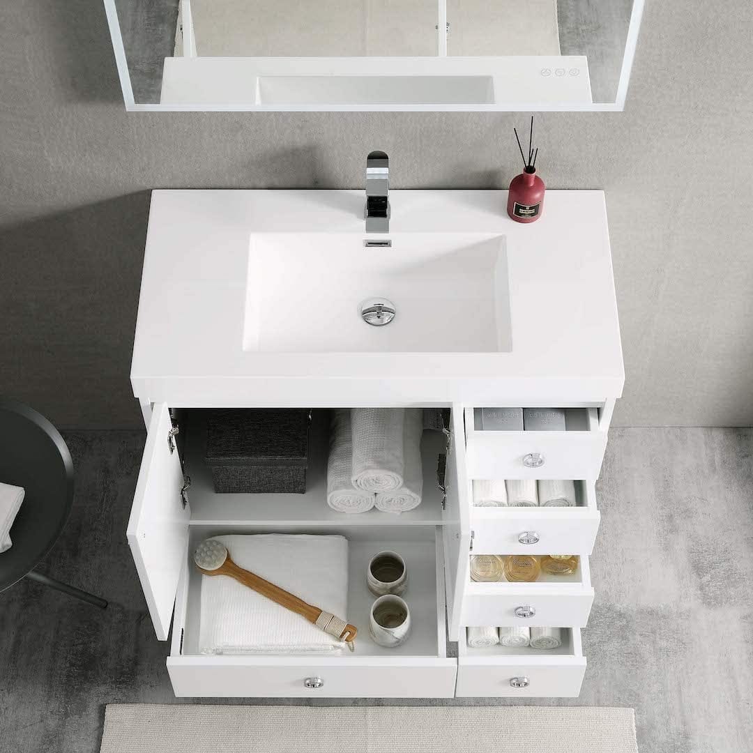 Lyon - 36 Inch Vanity with Acrylic Sink - White - Molaix842708116290Lyon023 36 01 A