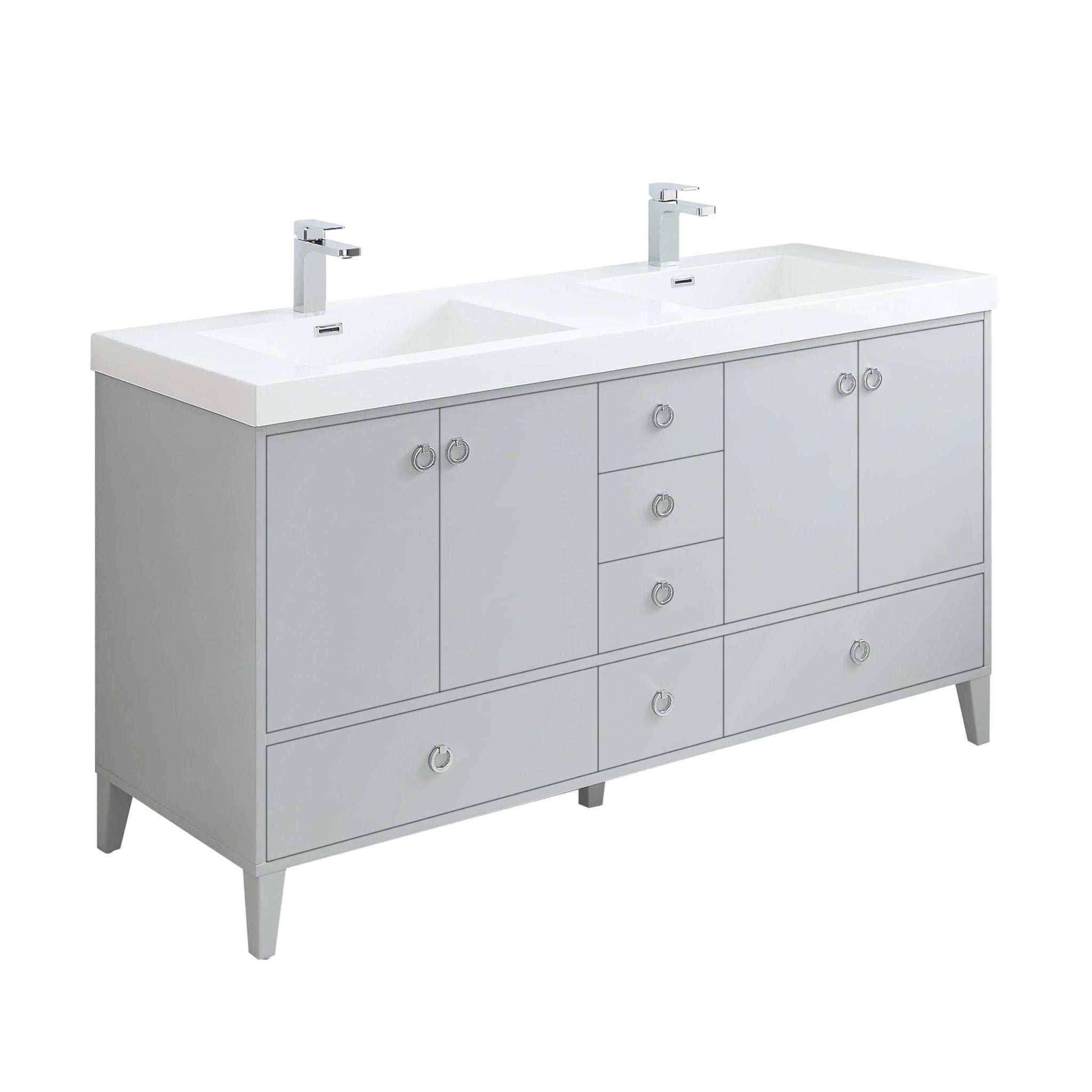 Lyon - 60 Inch Vanity with Acrylic Sink - Metal Gray - Molaix842708123465Lyon023 60 15