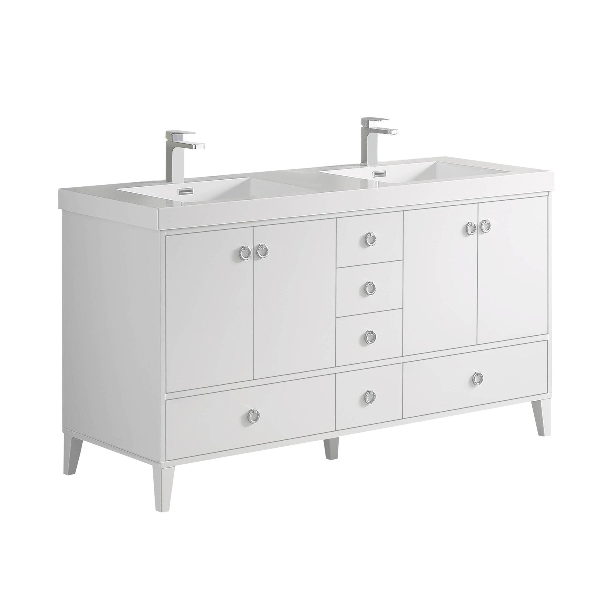 Lyon - 60 Inch Vanity with Acrylic Sink - White - Molaix842708123441Lyon023 60 01